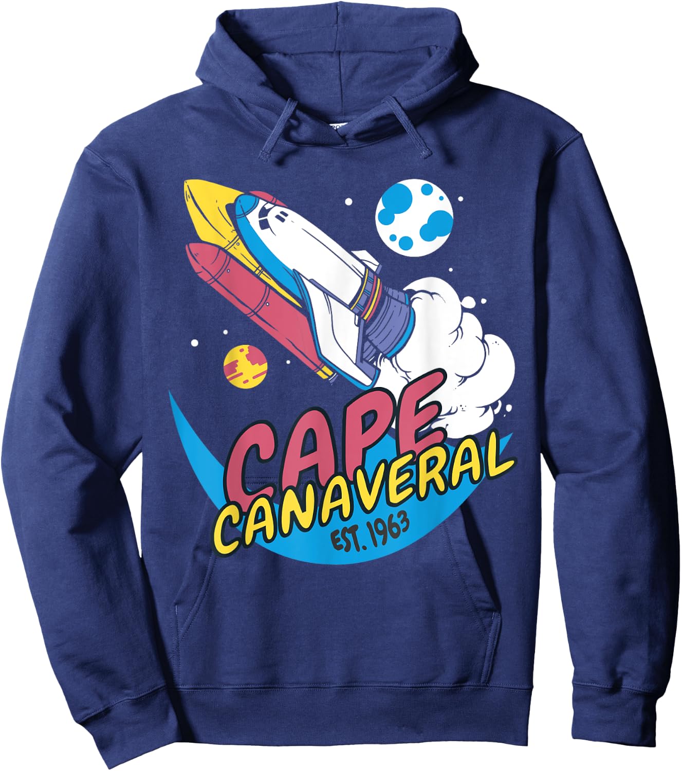 Cape Canaveral Est 1963 Vintage Space Shuttle Hoodie - Hoodie | Navy