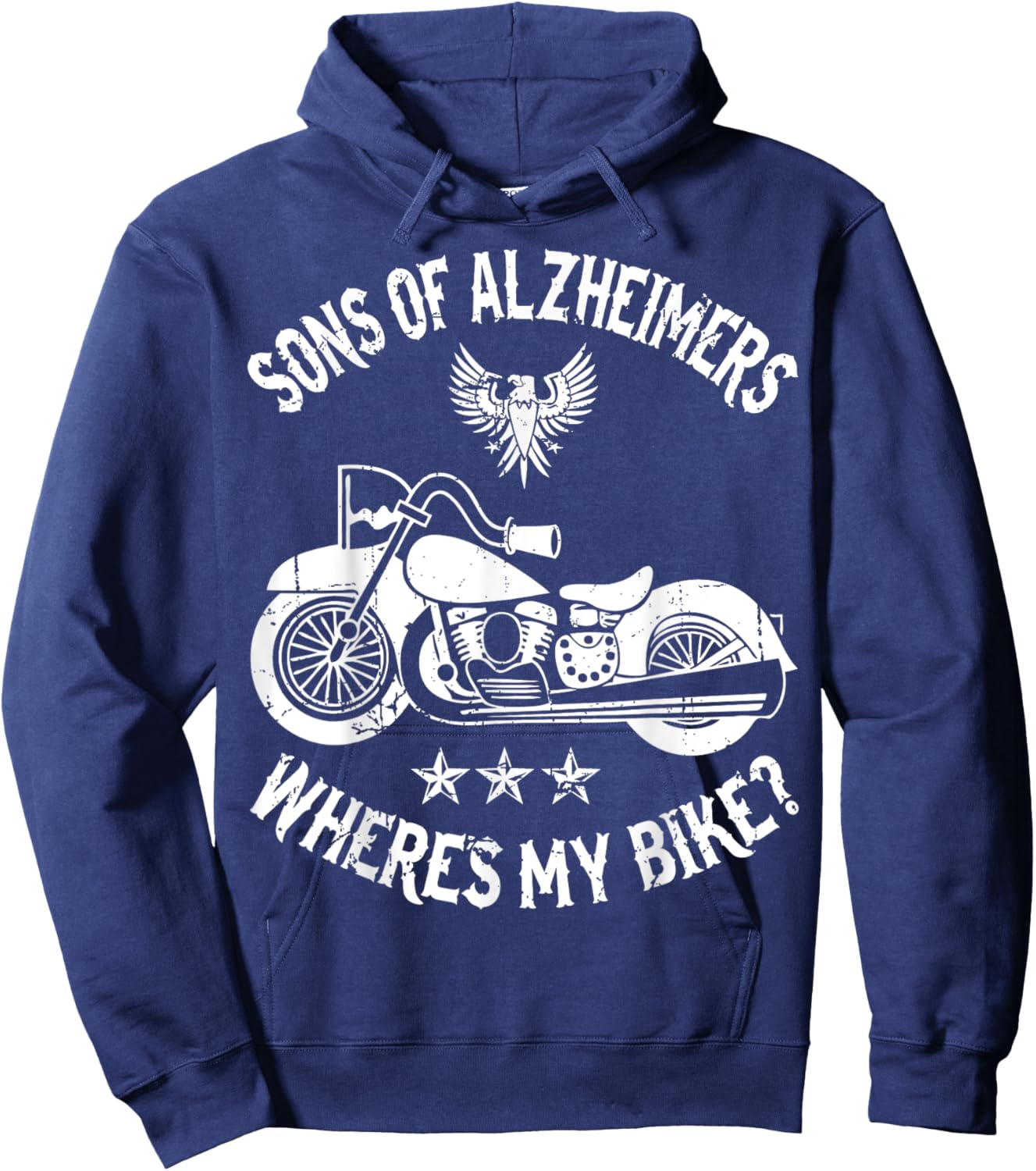Biker Sons Alzheimers Wheres My Bike Hoodie - Hoodie | Navy