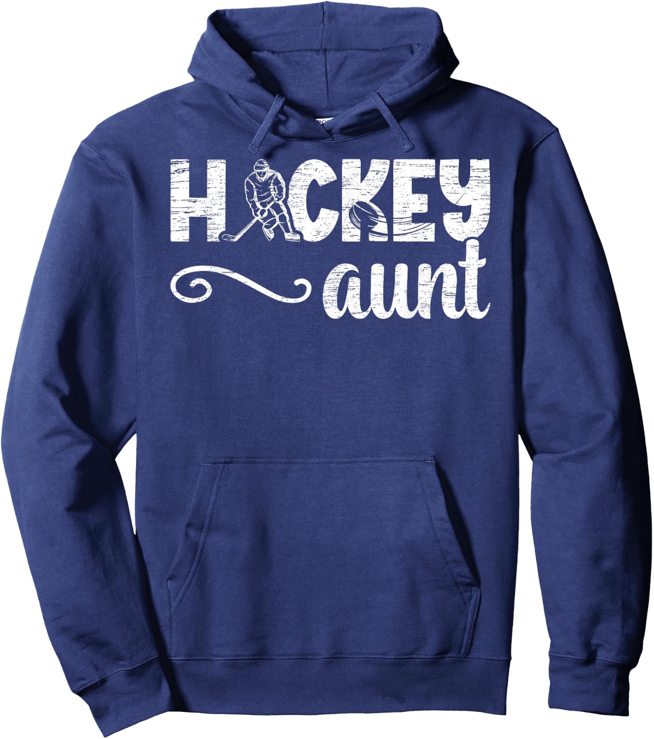 Hockey Aunt Proud Ice Hockey Player Auntie Hoodie - Hoodie | Navy