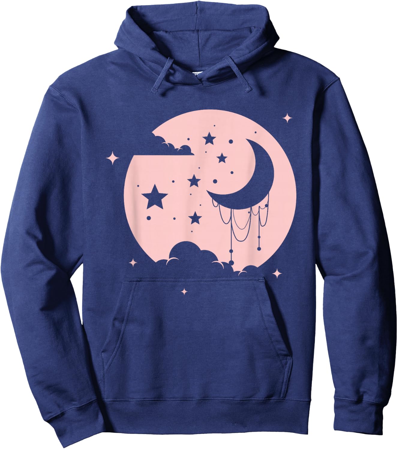 Kawaii Cute Pastel Goth Moon Hoodie - Hoodie | Navy