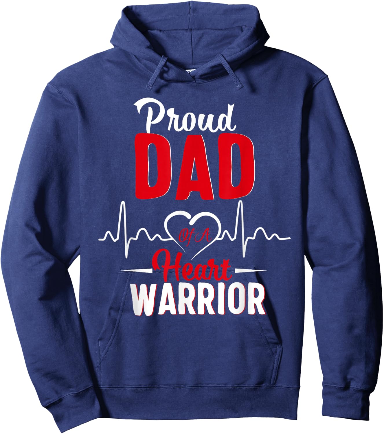 Proud Dad of a Heart Warrior CHD Awareness gift Hoodie - Hoodie | Navy