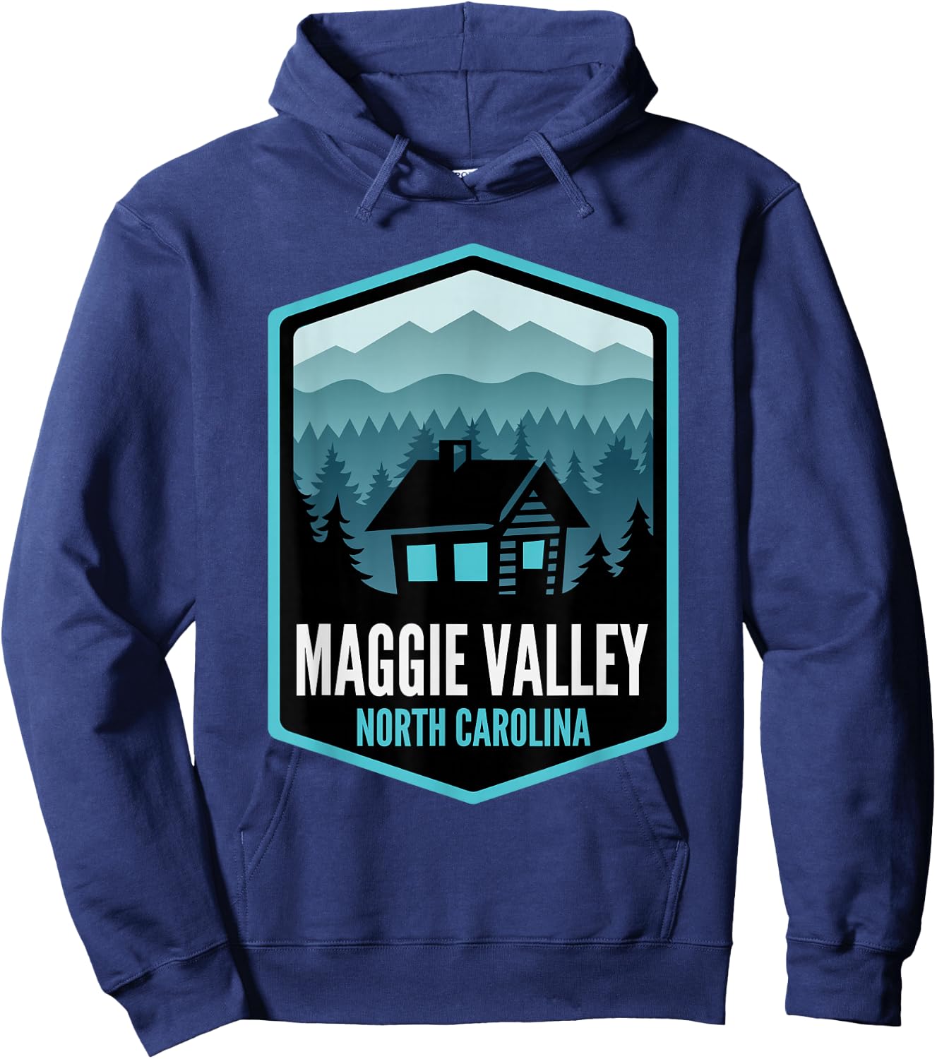 Maggie Valley North Carolina Cabin Hoodie - Hoodie | Navy