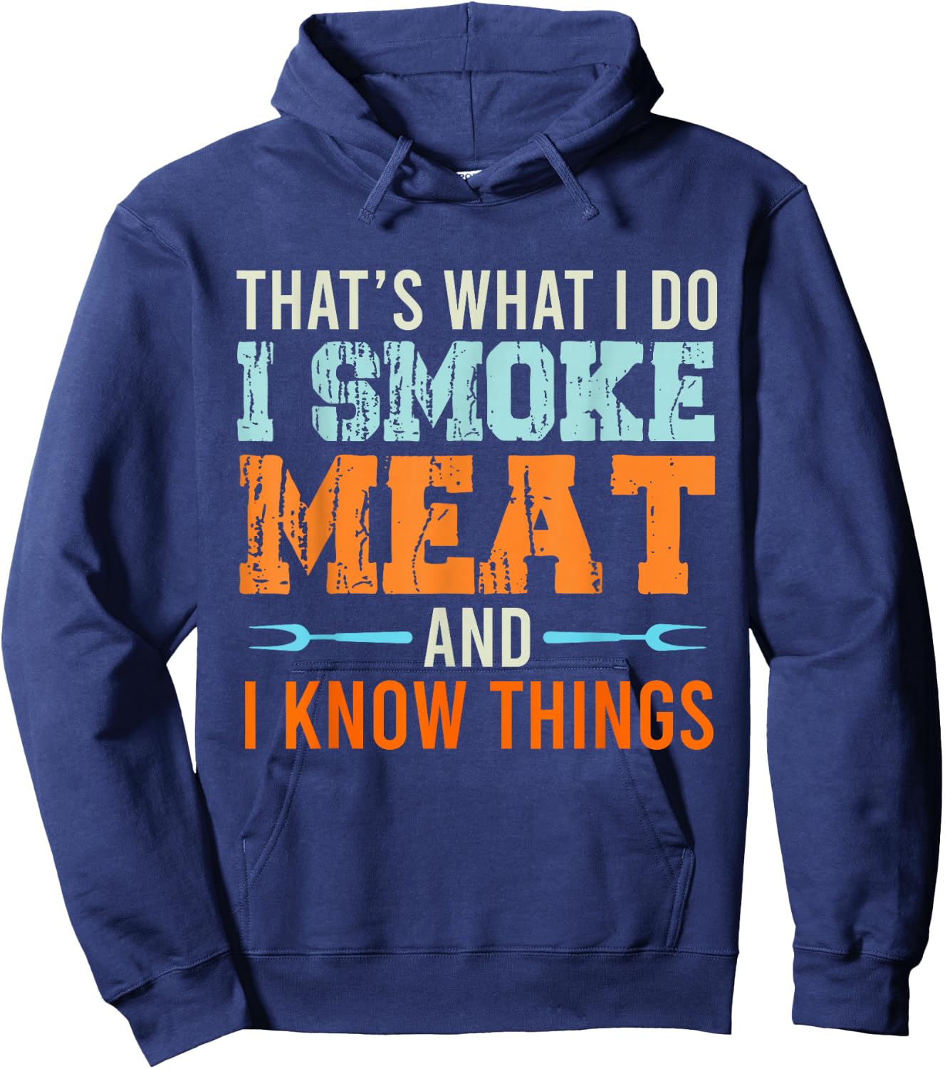 Grillmeister Gift Men's Smoker Smoke Vintage Hoodie - Hoodie | Navy
