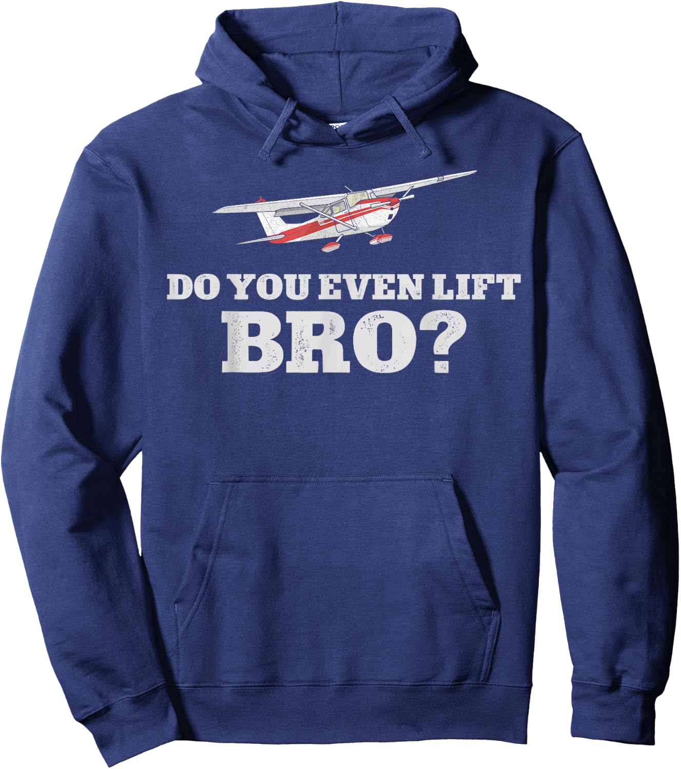 Airplane Pilot Vintage Do You Even Lift Bro? Hoodie - Hoodie | Navy