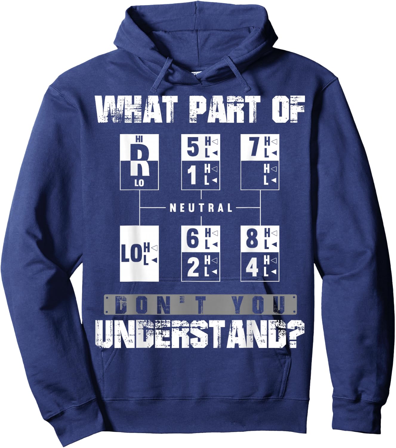Funny Truck Driver Shirt, 18 Speed Gear Hoodie - Hoodie | Navy