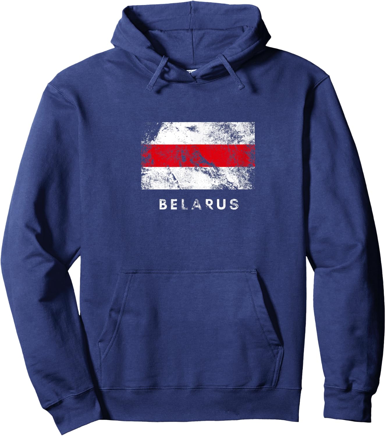 Classic Belarus Flag White Red White Crunge Hoodie - Hoodie | Navy