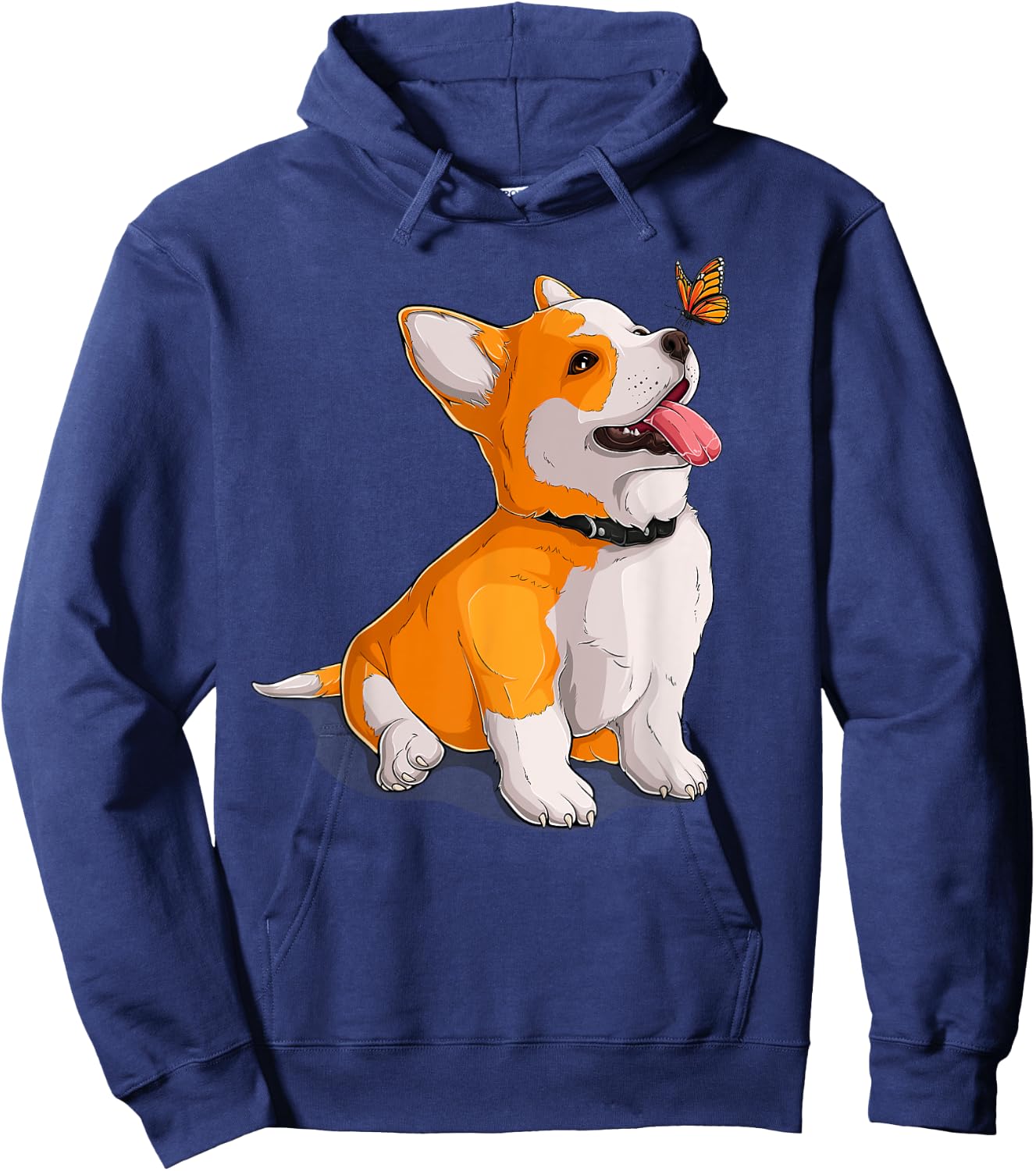 Funny Corgi Dog Lover Owner , Black Hoodie - Hoodie | Navy