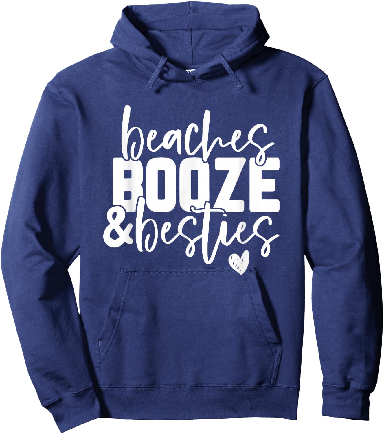 Beaches Booze and Besties Hoodie - Hoodie | Navy