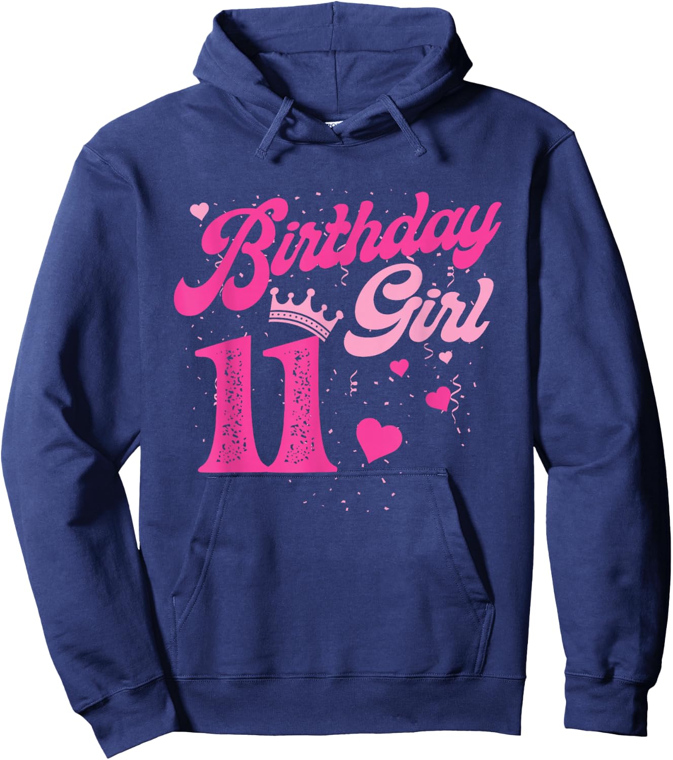 11th Birthday Girl Crown 11 Years Old Bday Hoodie - Hoodie | Navy