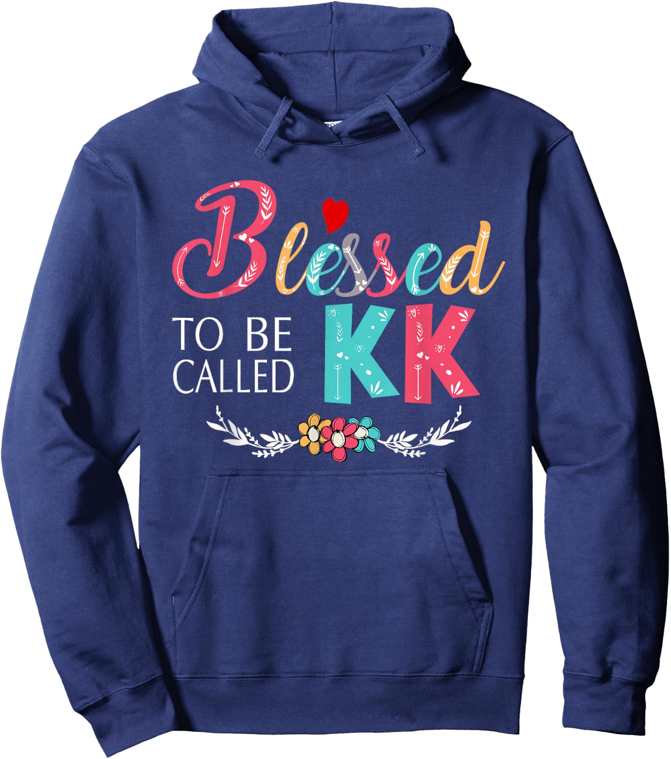 Grandma - Blessed to be called KK Colorful art Hoodie - Hoodie | Navy