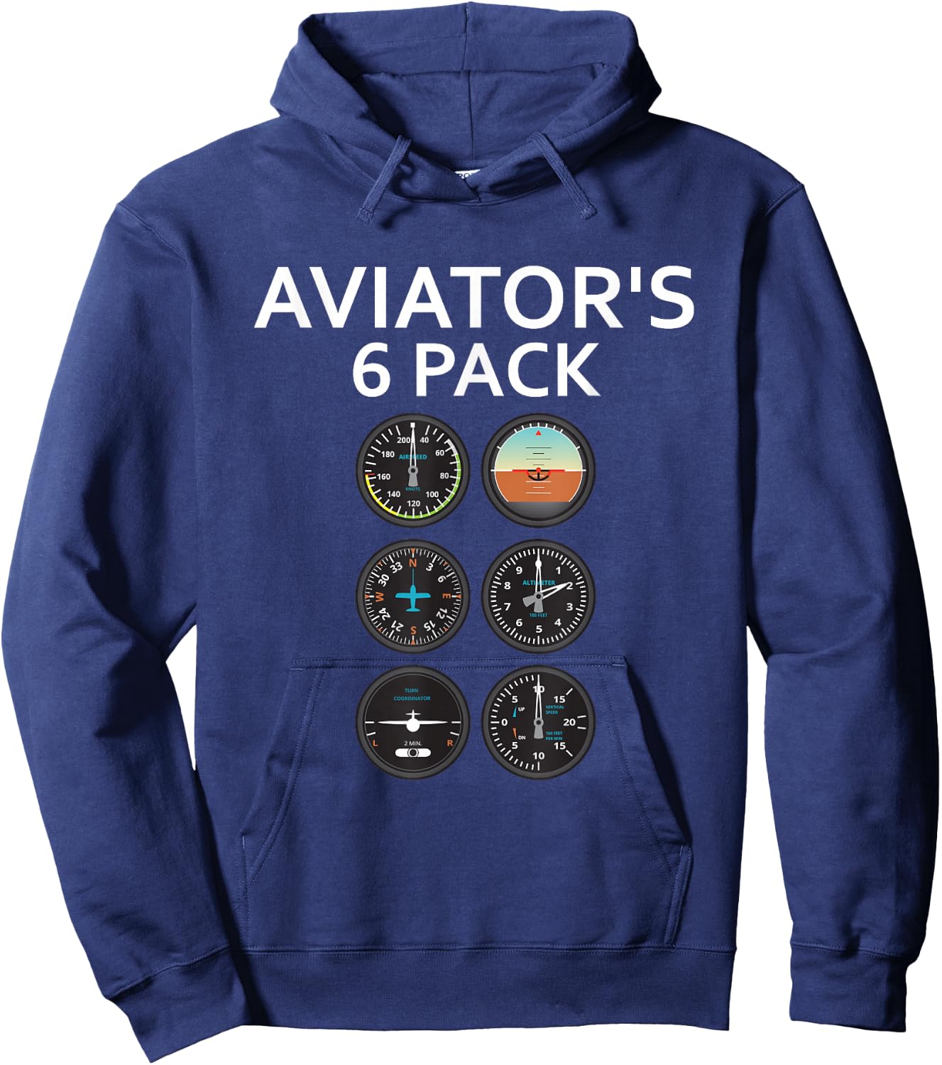 Aviator Pack of 6 : Pilot Novelty Humour Hoodie - Hoodie | Navy