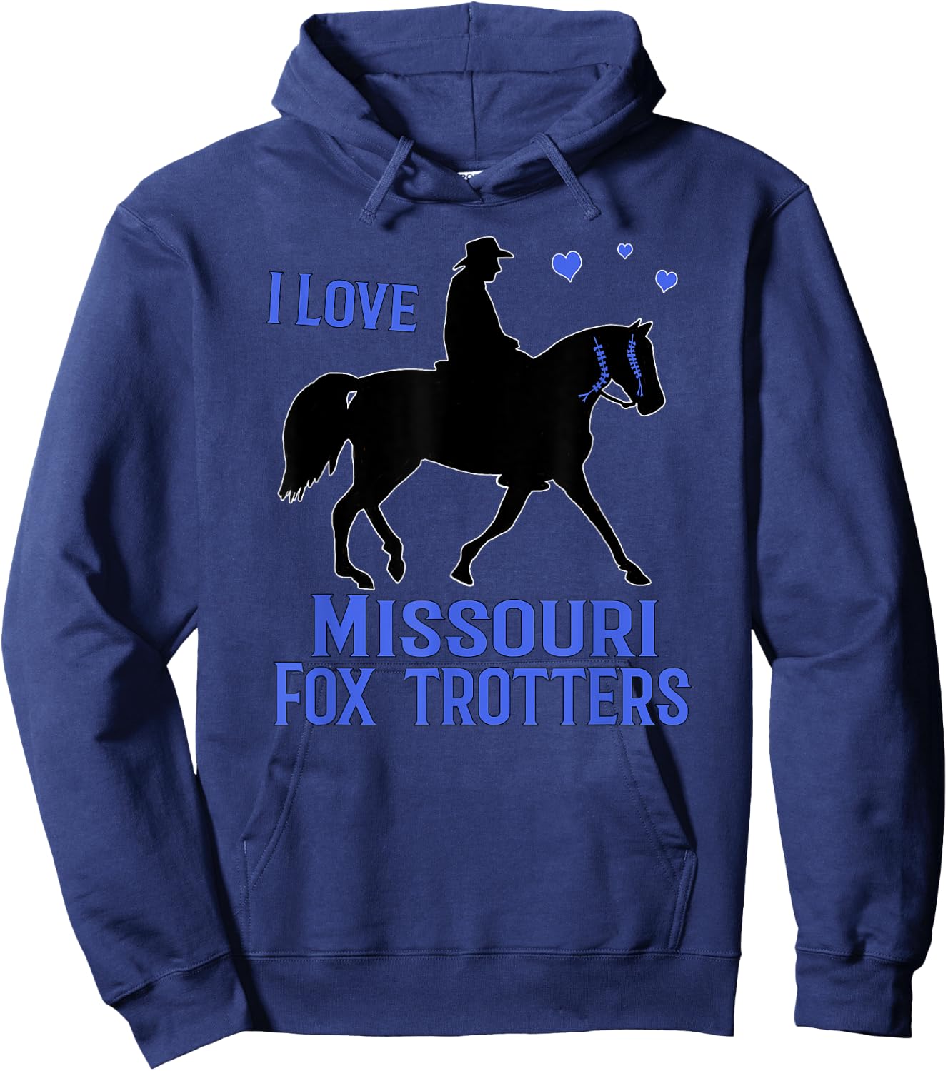 I Love Missouri Fox Trotters Horse Lovers Hoodie - Hoodie | Navy
