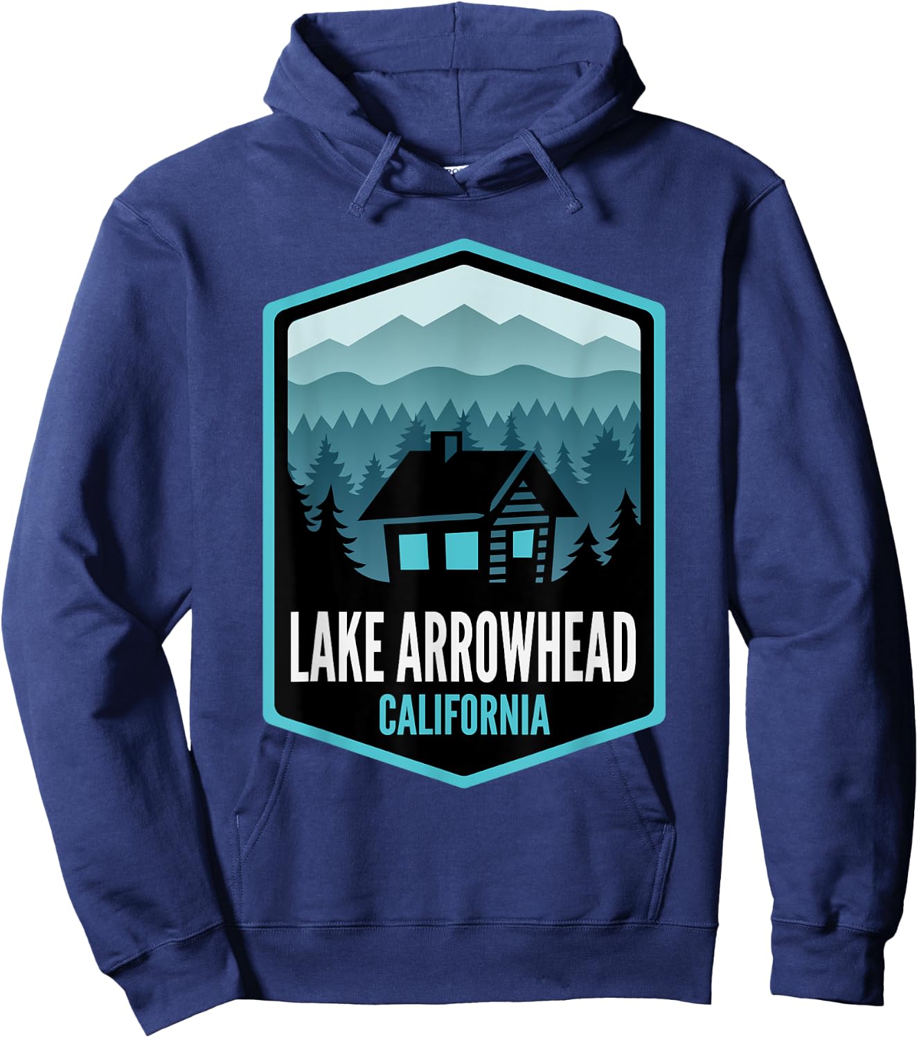 Lake Arrowhead California Mountain Town Cabin Hoodie - Hoodie | Navy