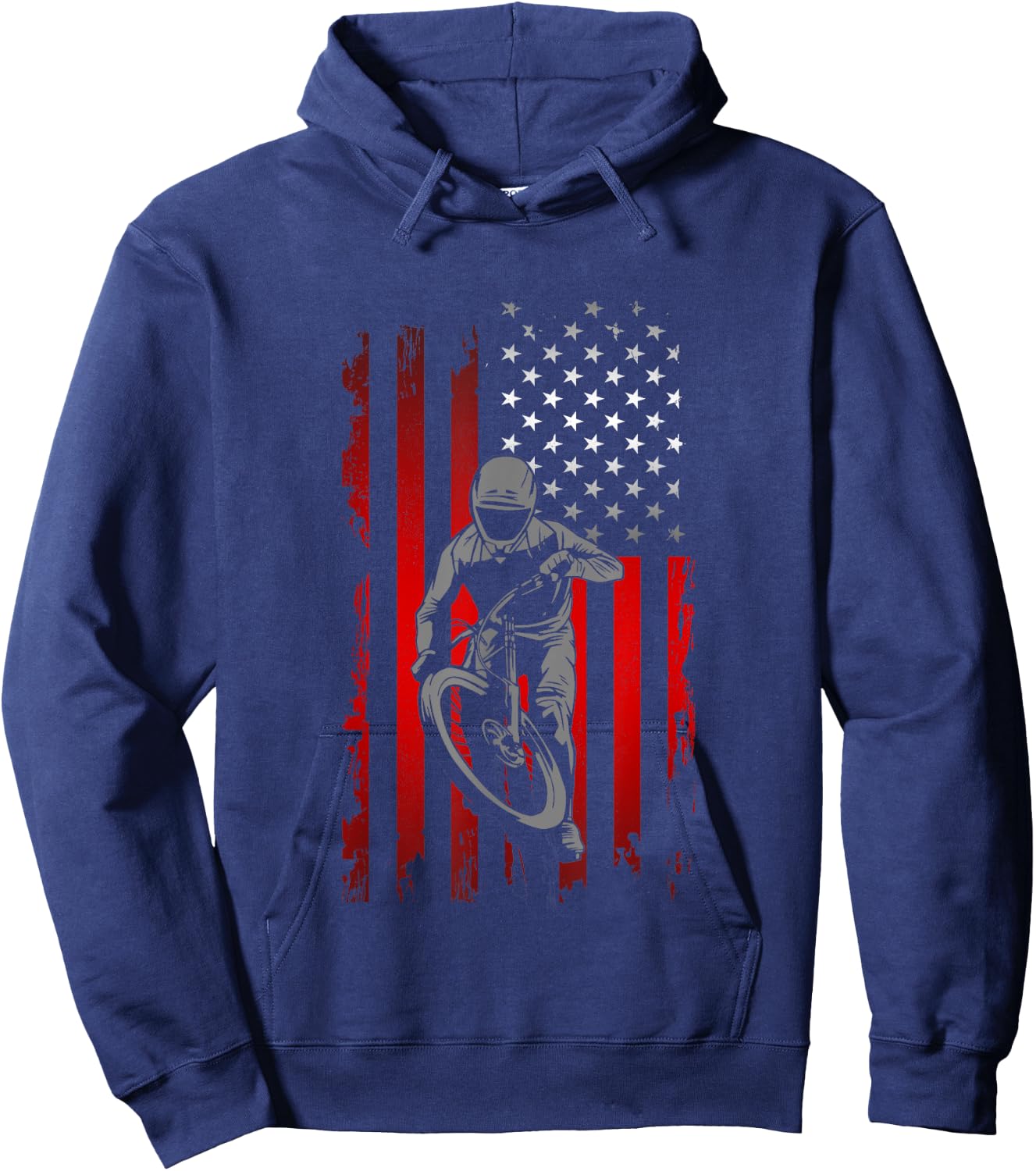 American Flag MTB Mountain Bike Hoodie - Hoodie | Navy
