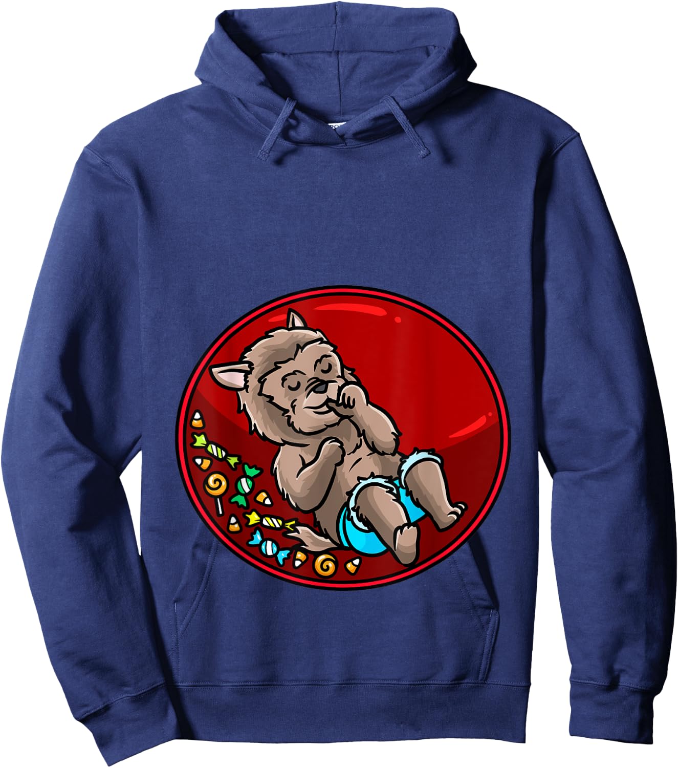 Baby Werewolf Pregnant Halloween Hoodie - Hoodie | Navy