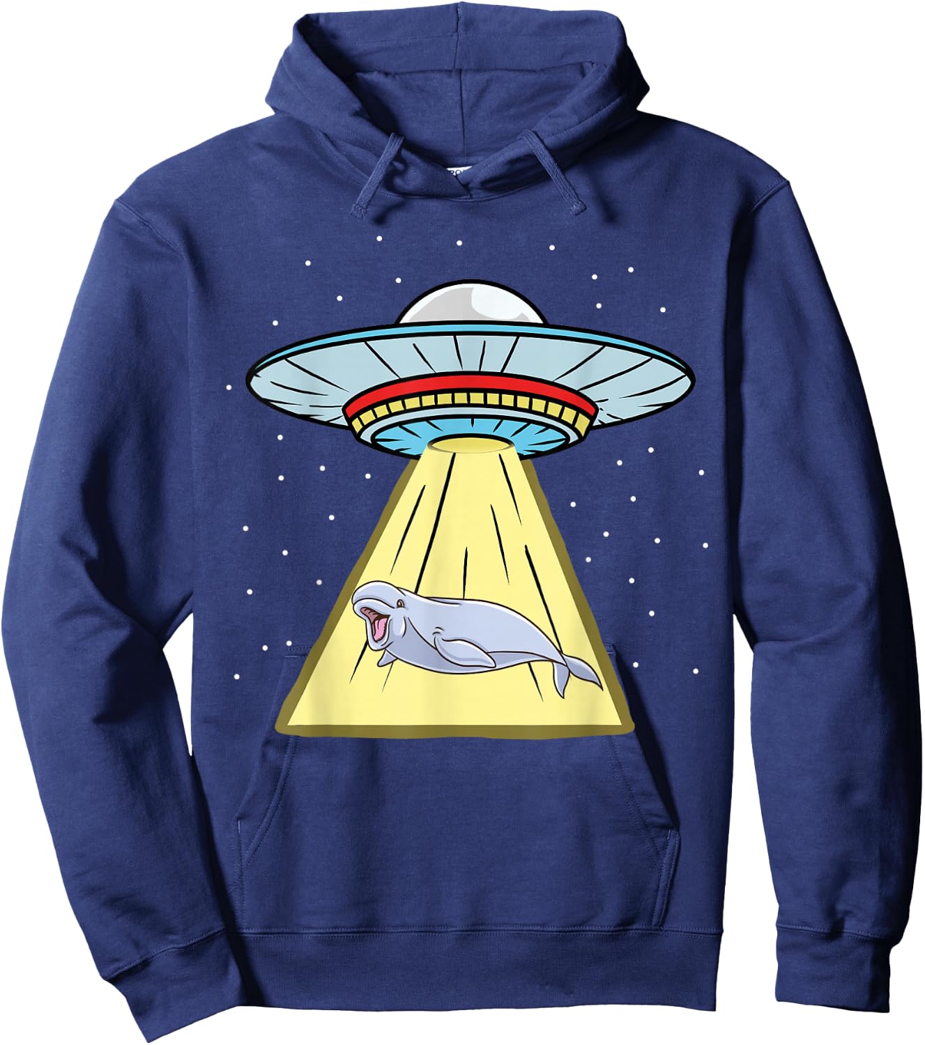 Ufo Abduction Beluga Whale Hoodie - Hoodie | Navy