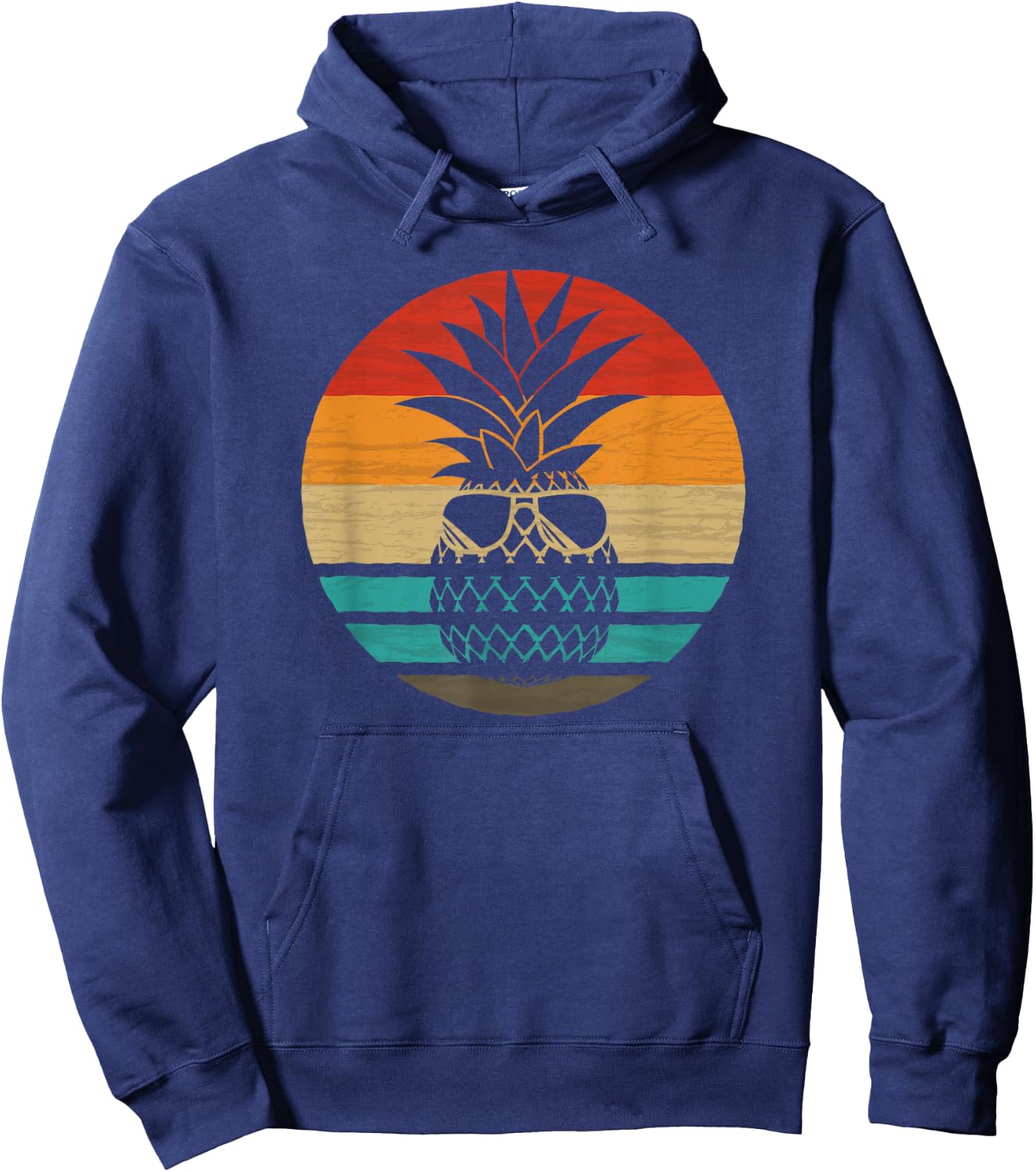 Pineapple Retro Style Vintage Hoodie - Hoodie | Navy