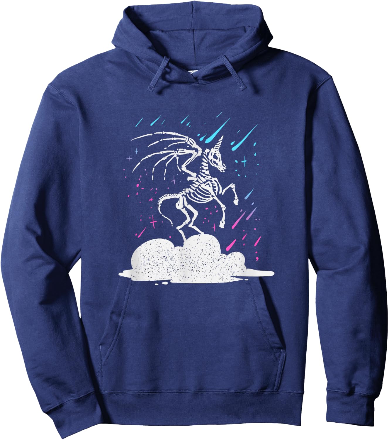 Dead Unicorn Skeleton Rainbow Artwork Hoodie - Hoodie | Navy