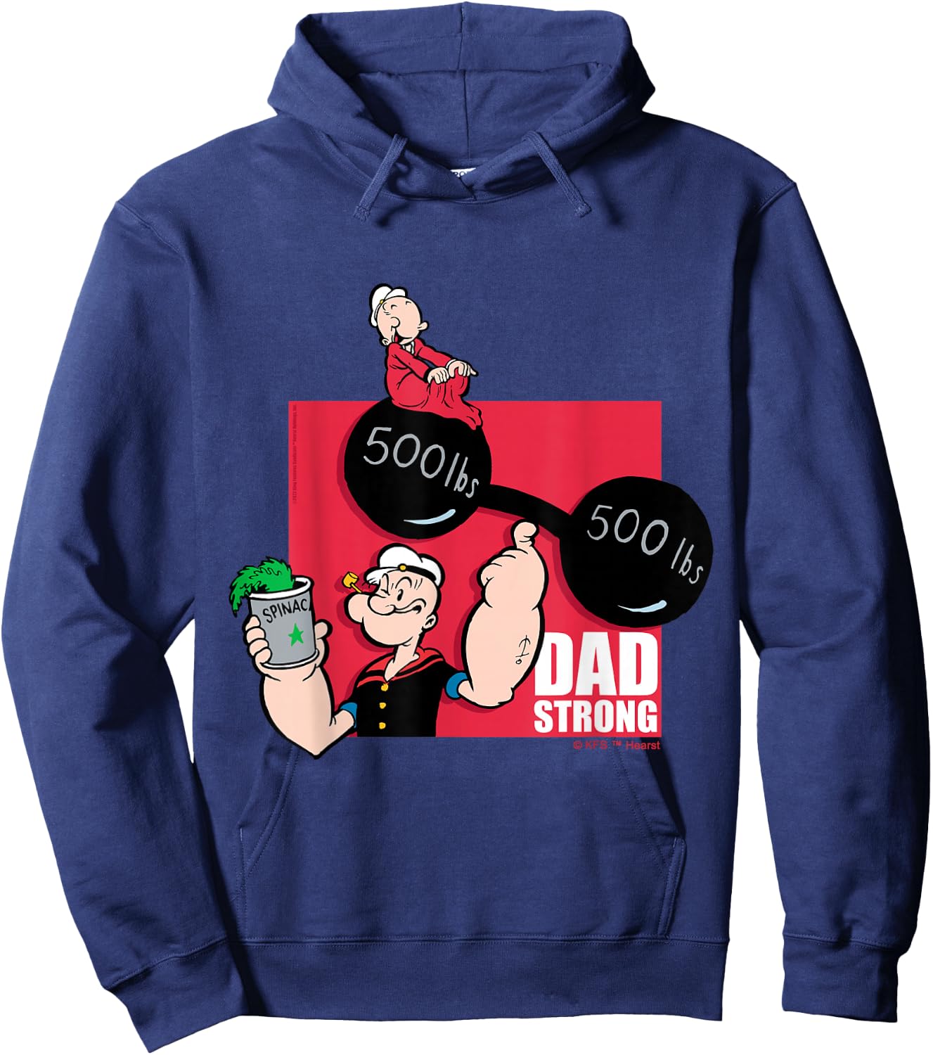Popeye Dad Strong for Dad Hoodie - Hoodie | Navy