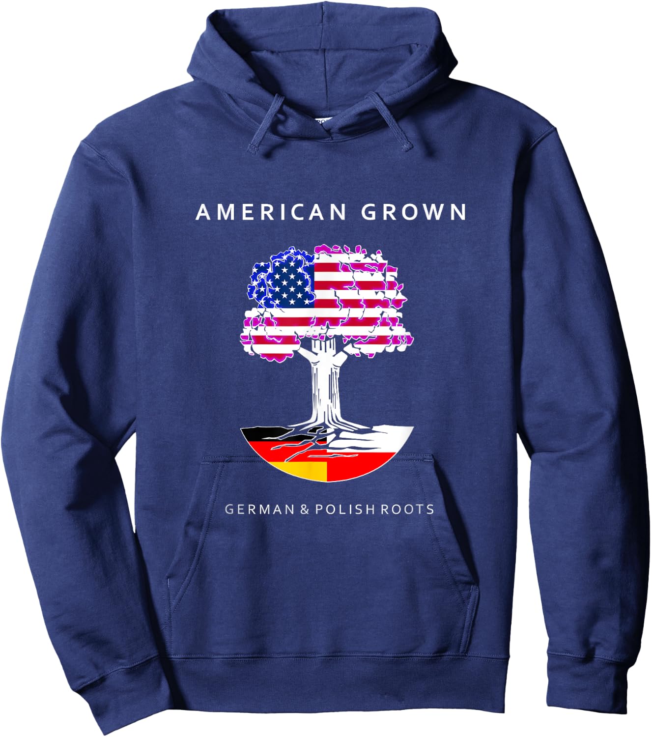 German and Polish Roots - American Grown Hoodie - Hoodie | Navy