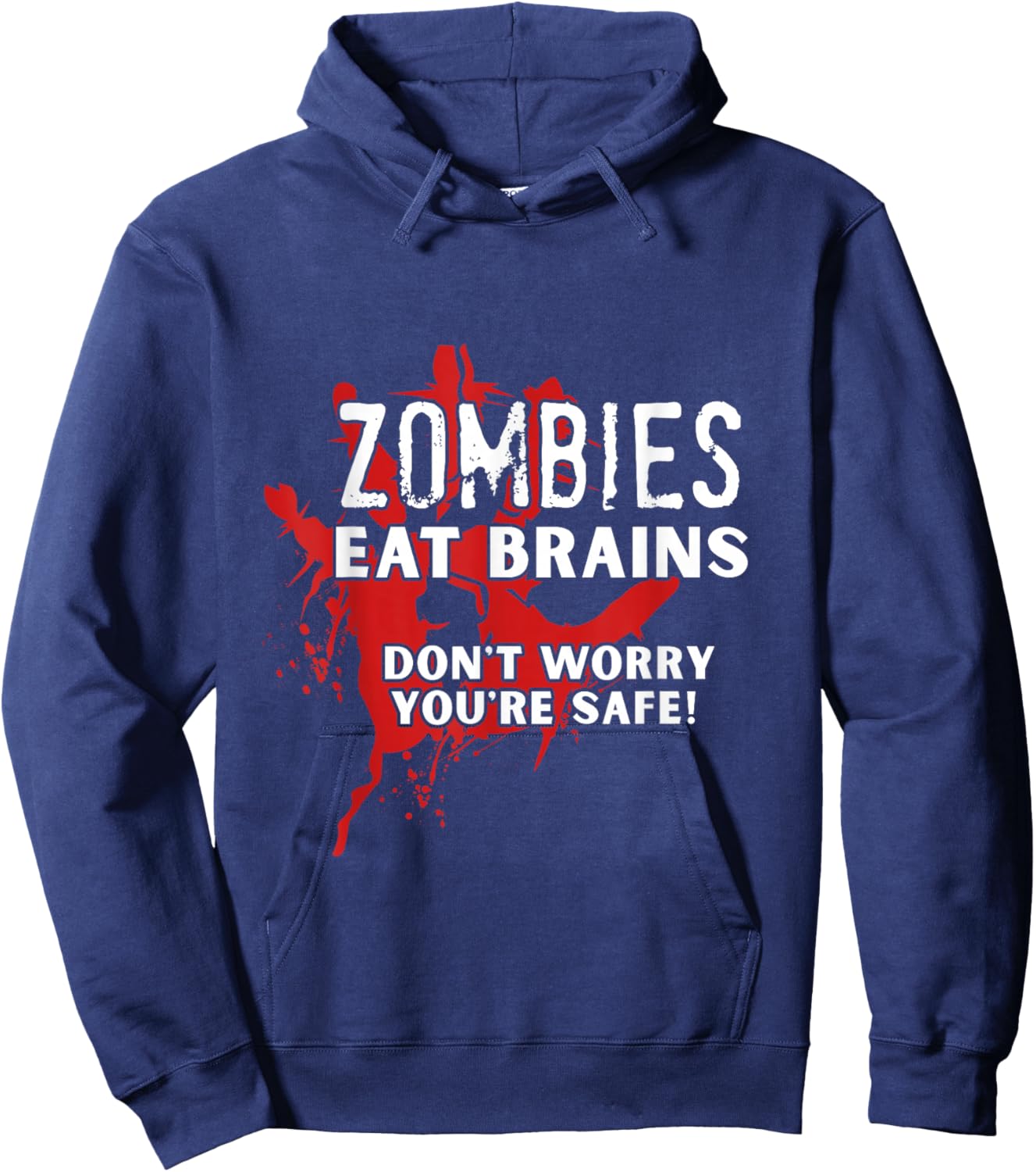 Zombies Eat Brains Hoodie - Hoodie | Navy