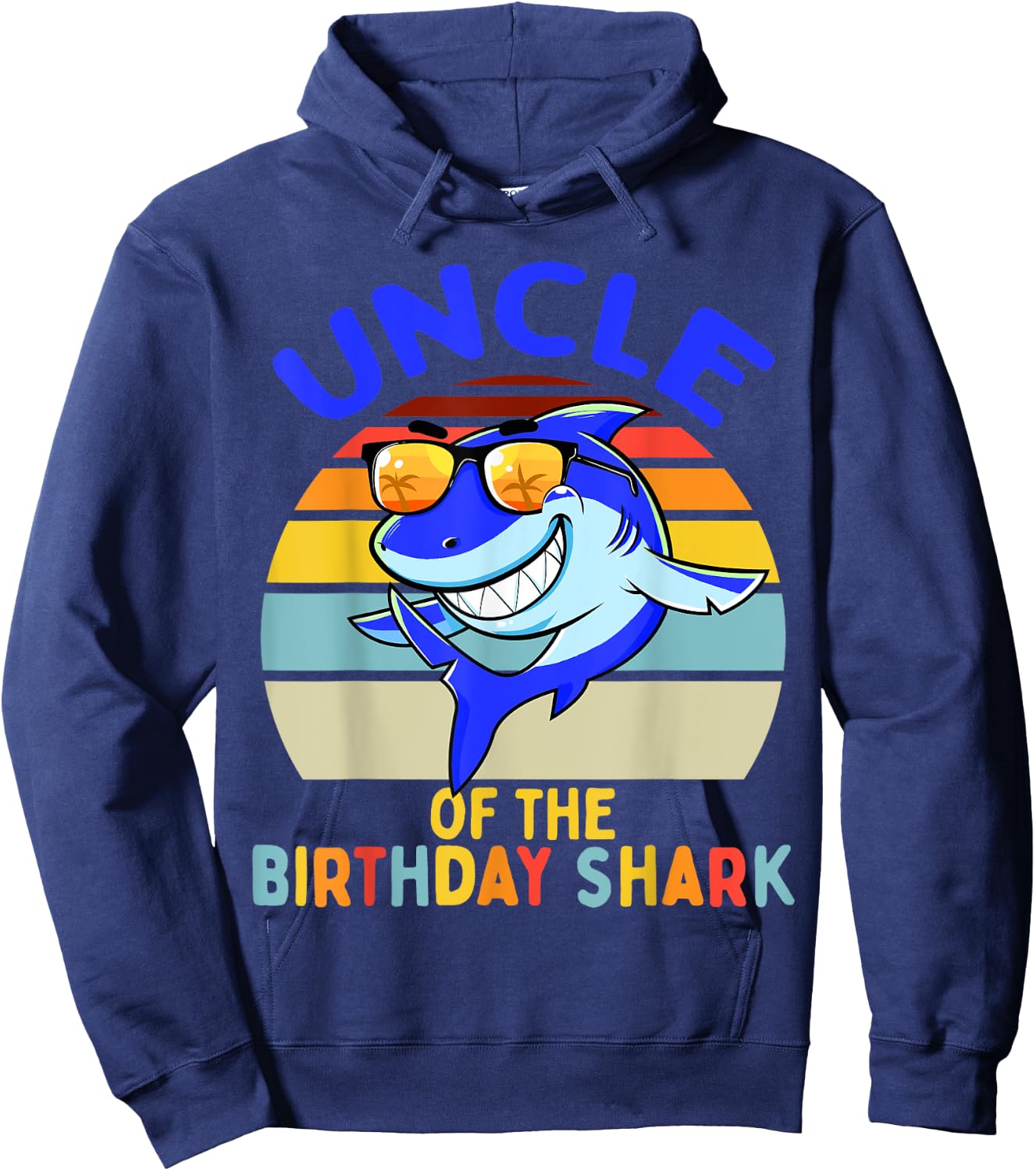 Uncle of the Shark Birthday Matching Family Hoodie - Hoodie | Navy
