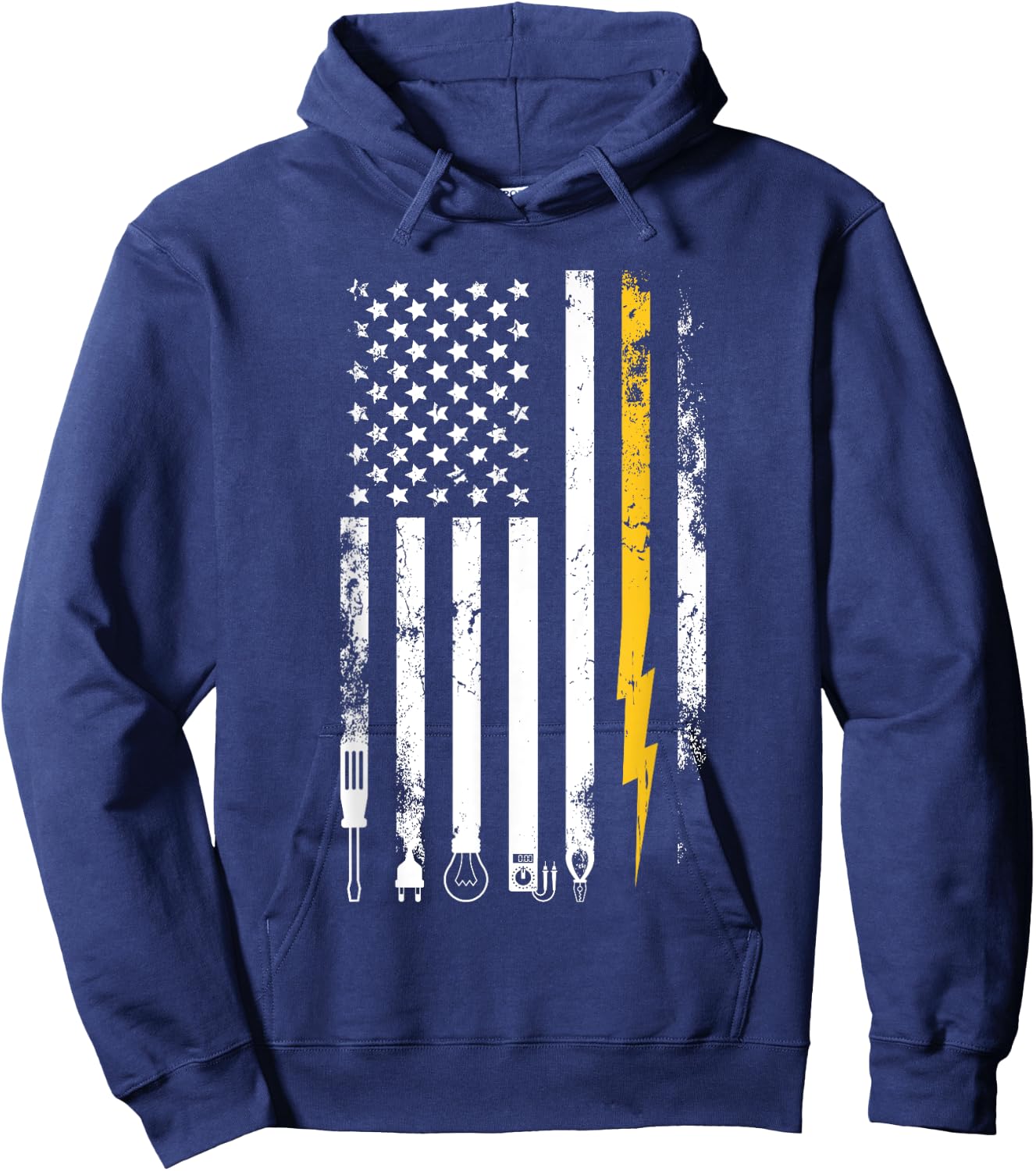 Electrician US Flag Electricians Tools Hoodie - Hoodie | Navy