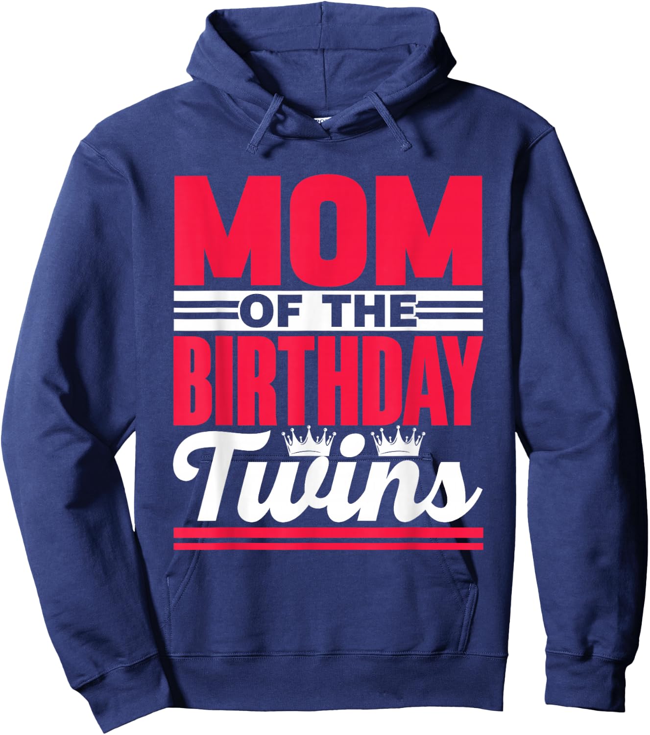 Mother of the Birthday Twins Birthday Twin Mum Hoodie - Hoodie | Navy