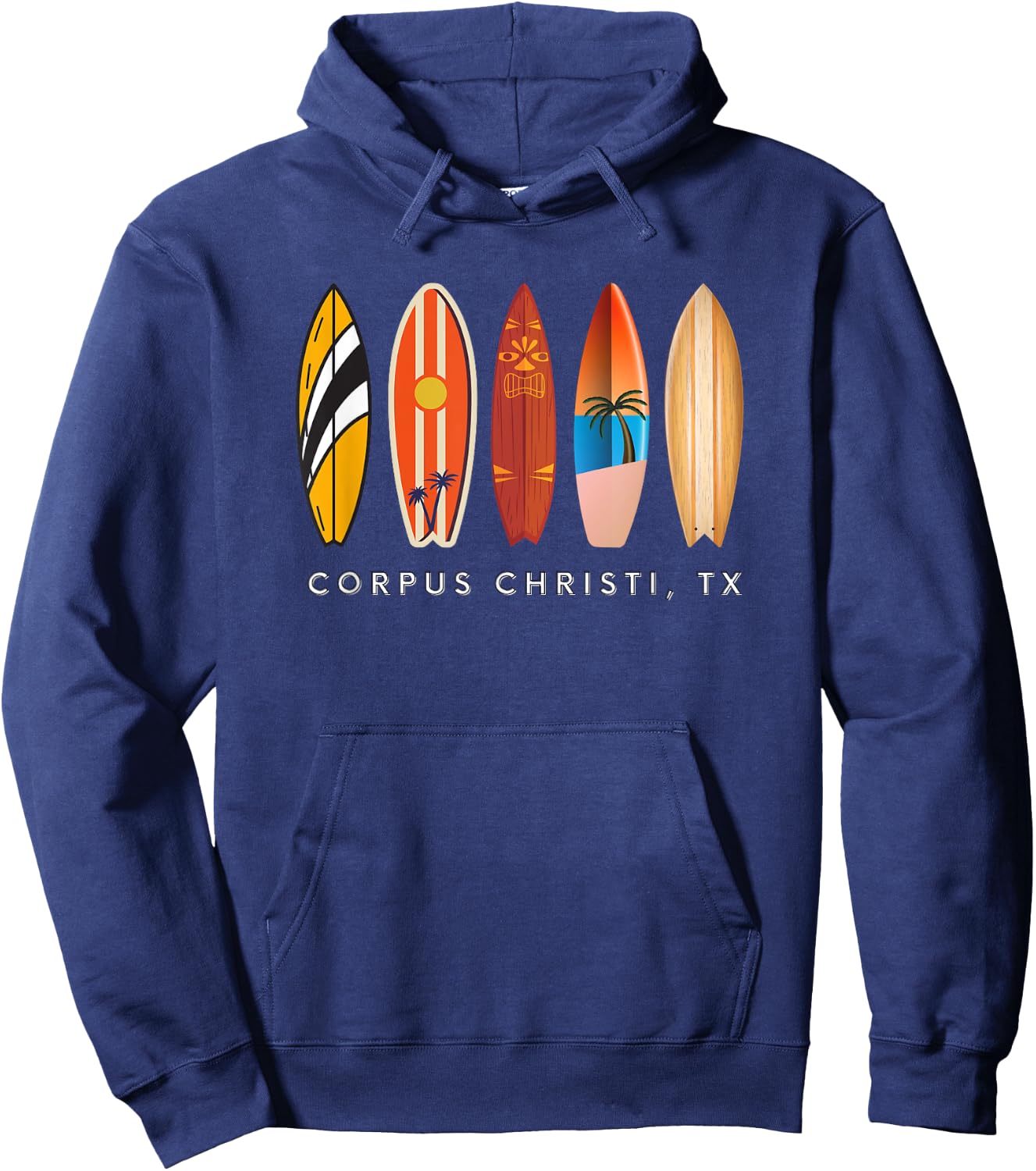 Corpus Christi Texas Surfing Souvenir Hoodie - Hoodie | Navy