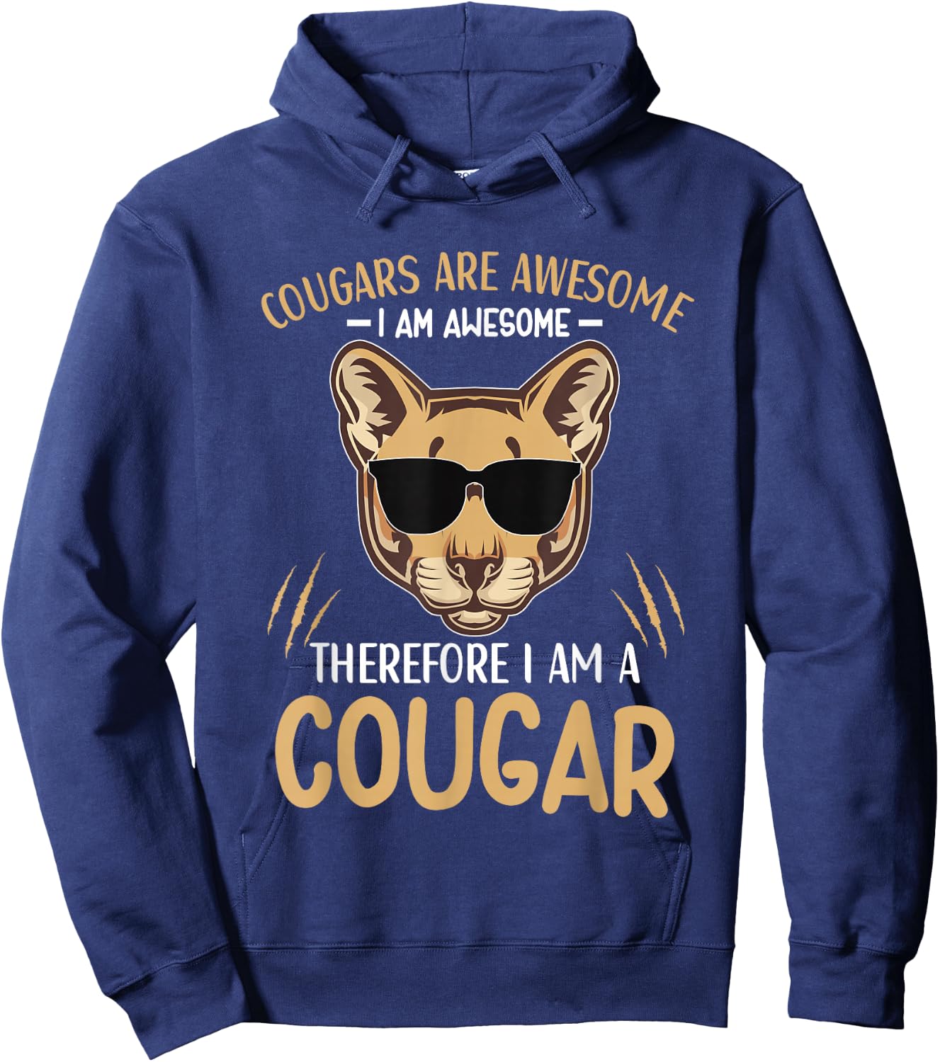 Cougars are Awesome Cougar Lover Animal Hoodie - Hoodie | Navy