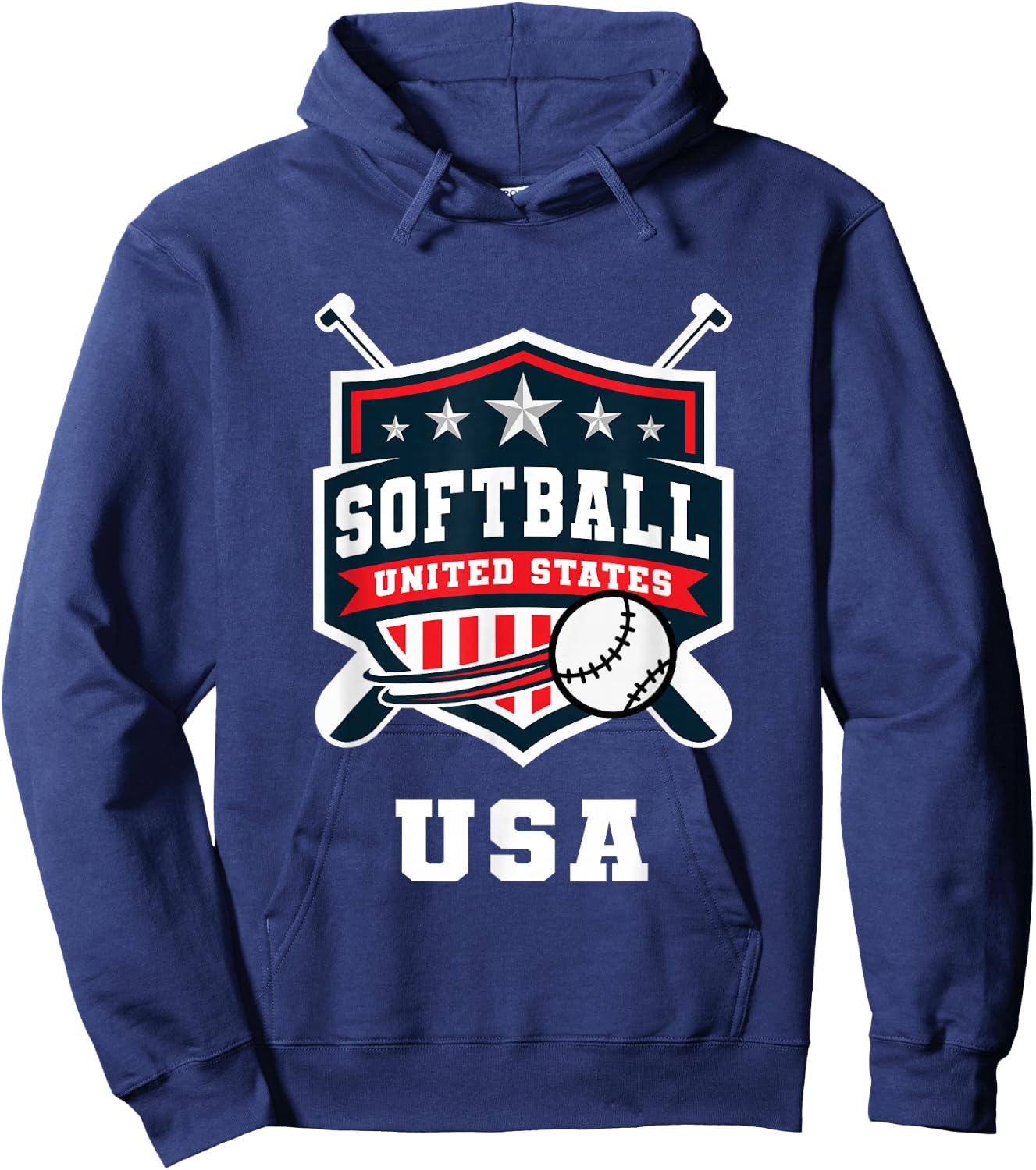 Softball USA Support The Team USA Flag Hoodie - Hoodie | Navy
