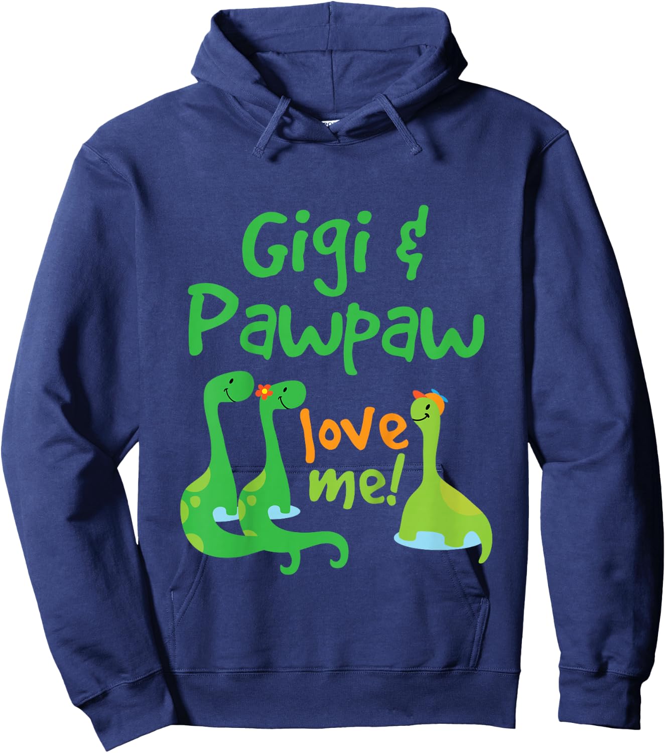Kids Gigi and Pawpaw Love Me Grandson Dinosaur Hoodie - Hoodie | Navy