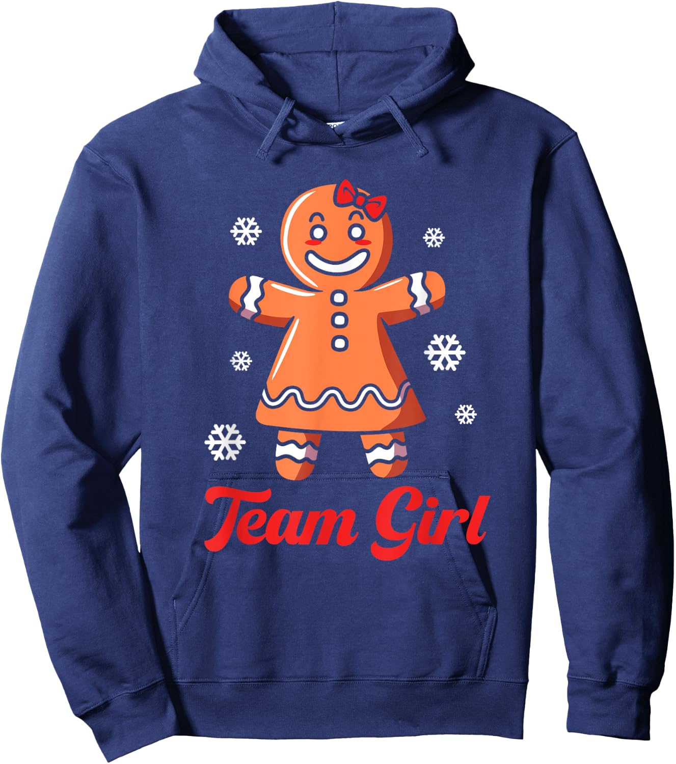 Christmas Gingerbread Team Girl Gender Reveal Hoodie - Hoodie | Navy
