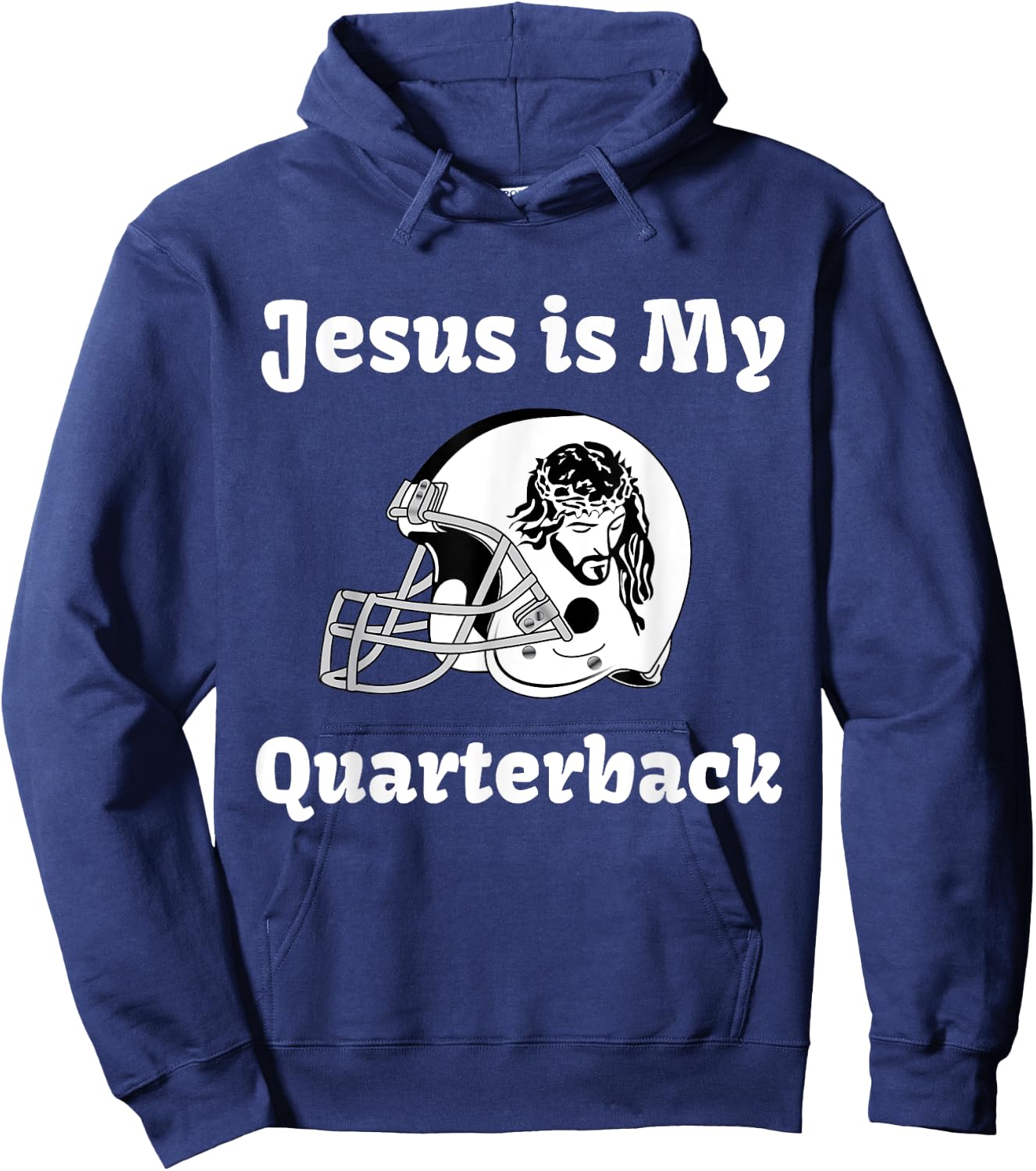 Funny Jesus Fantasy Football T Shirt Hoodie - Hoodie | Navy