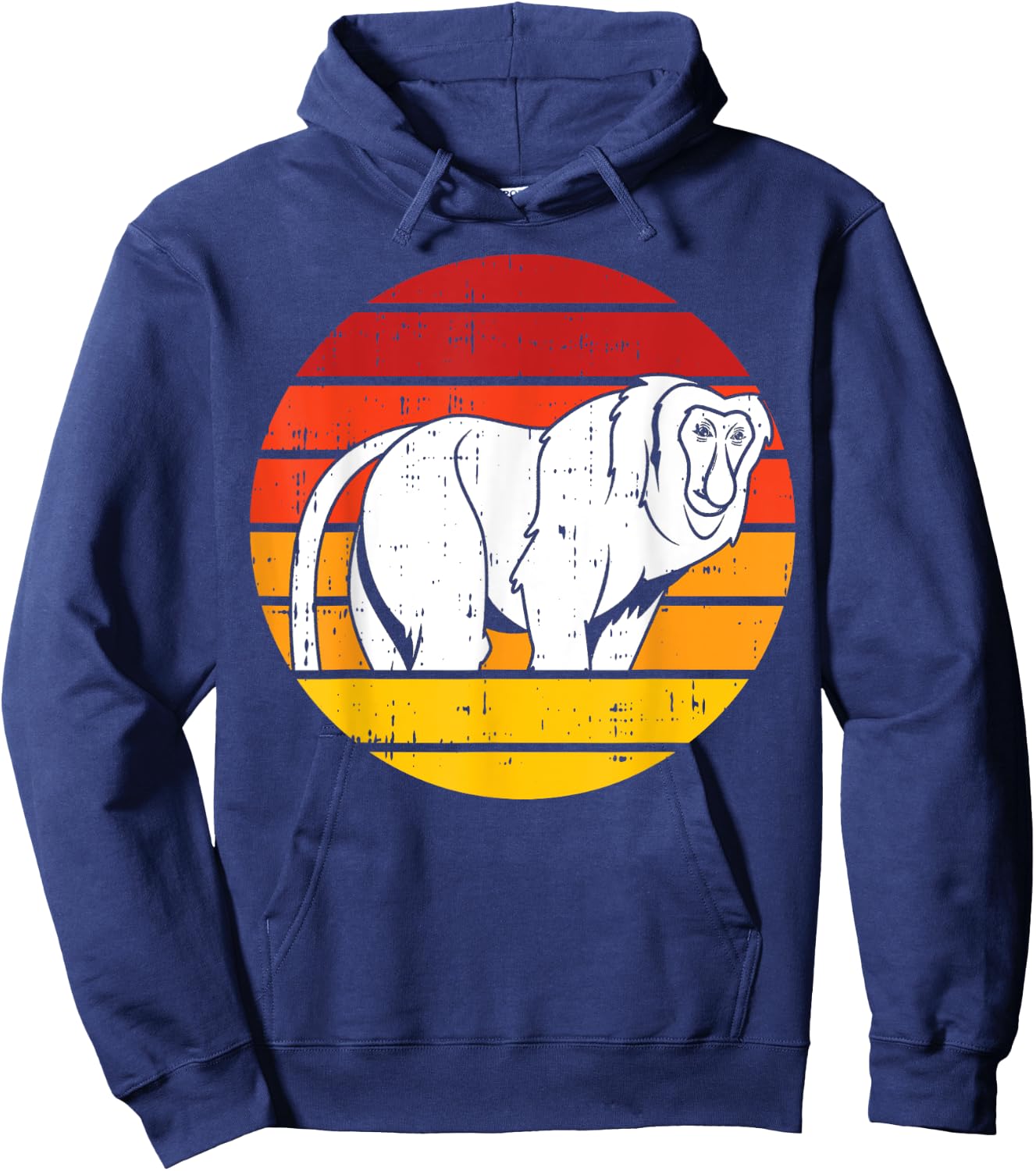 Retro Proboscis Monkey Hoodie - Hoodie | Navy