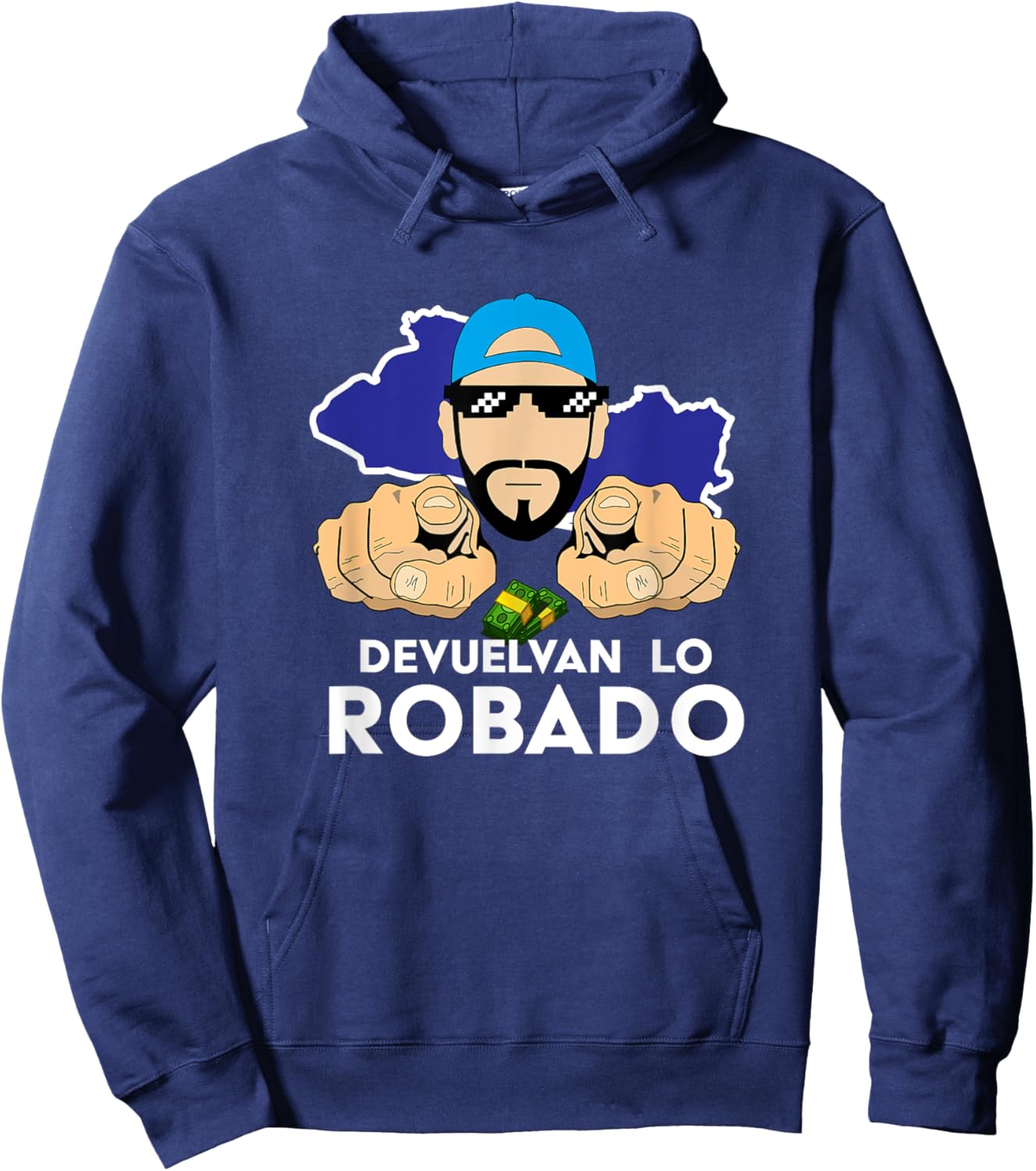 Devuelvan Lo Robado, Nayib Bukele, El Salvador Hoodie - Hoodie | Navy