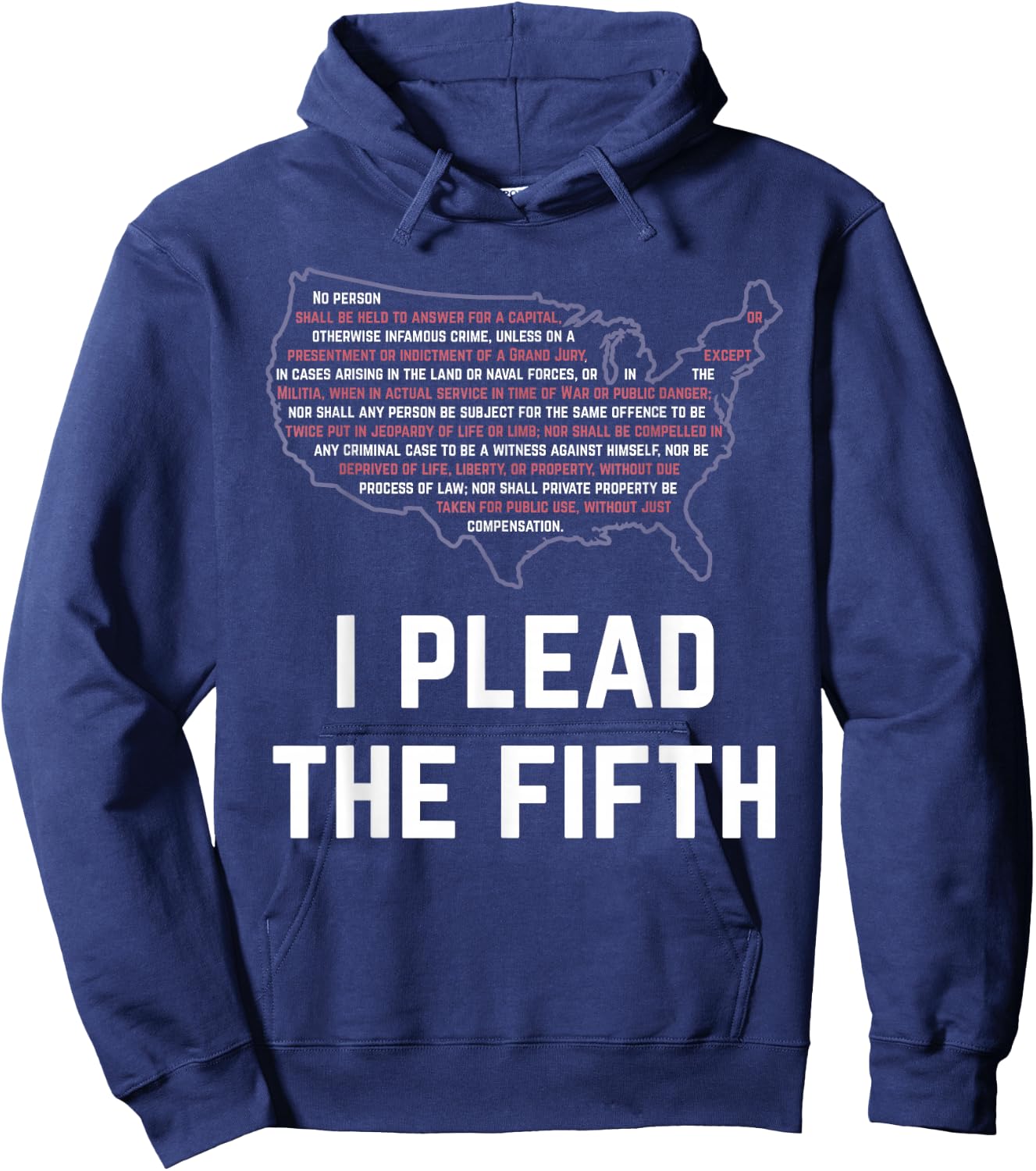 I Plead The Fifth Amendment Rights Hoodie - Hoodie | Navy