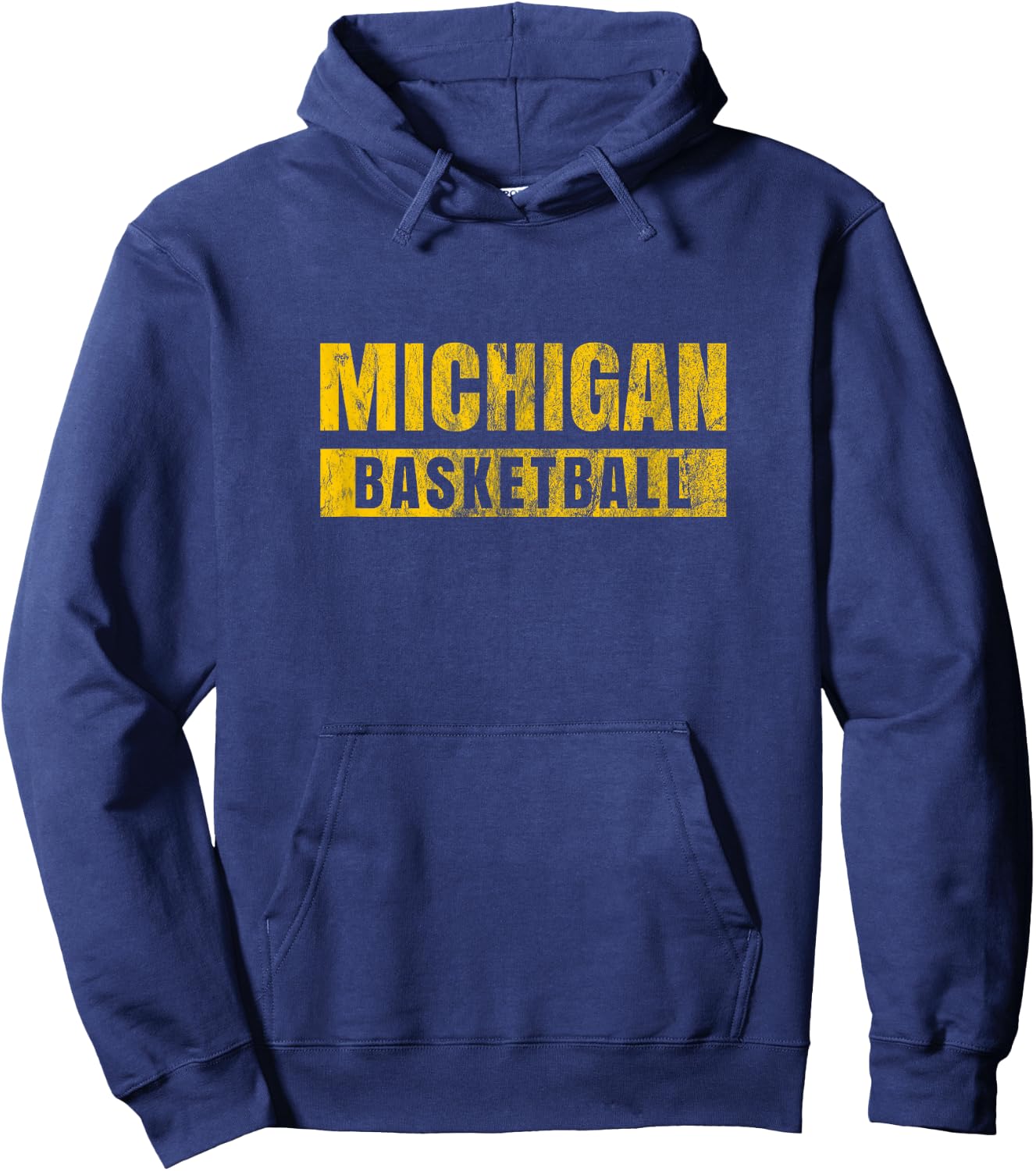 Michigan Basketball Vintage Distressed Hoodie - Hoodie | Navy