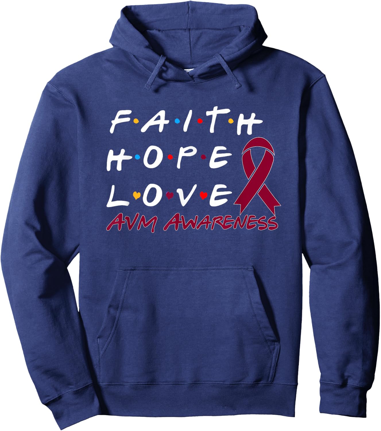 Faith Hope Love AVM Awareness Hoodie - Hoodie | Navy
