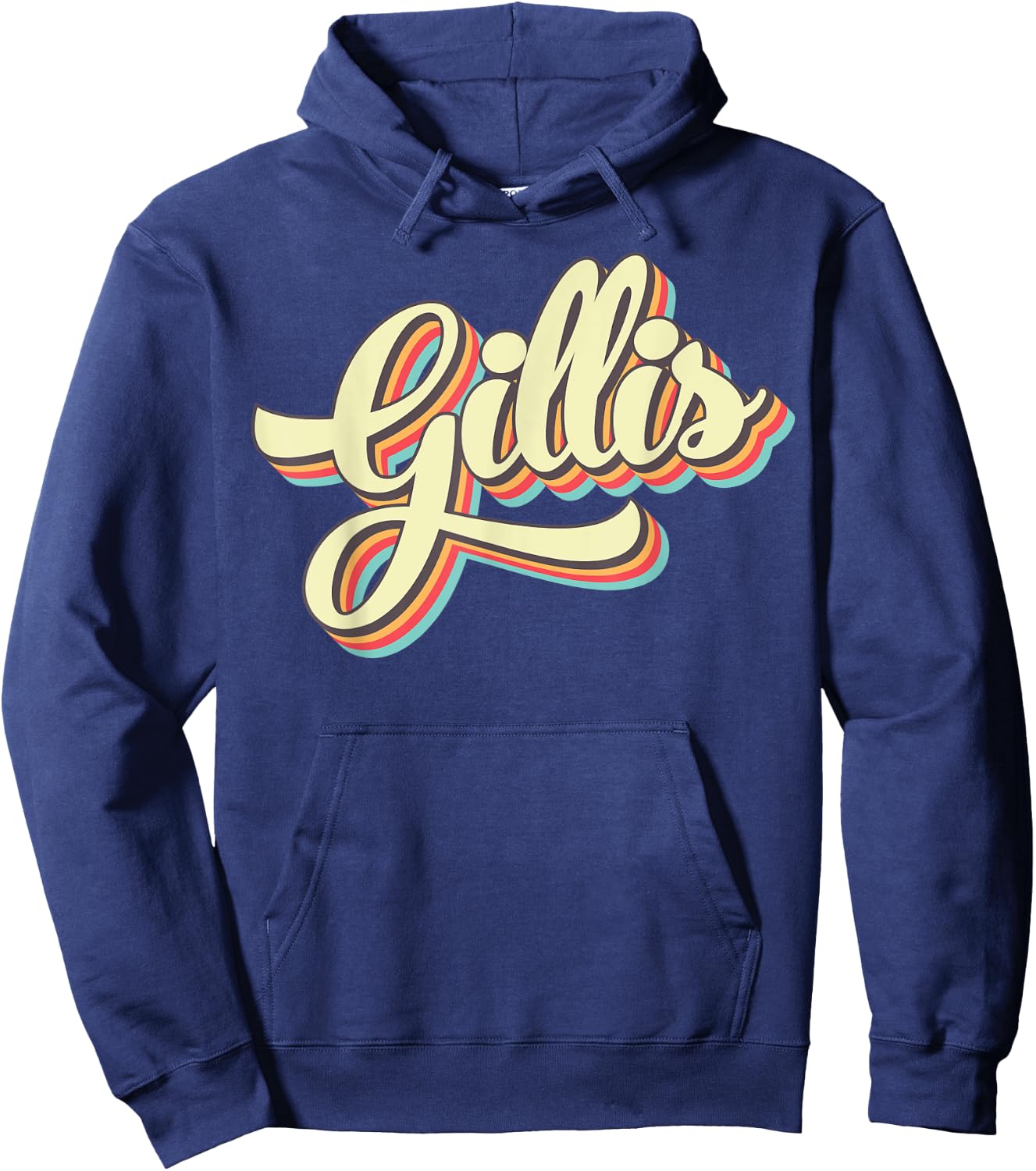 Gillis Retro Art Baseball Font Vintage Hoodie - Hoodie | Navy