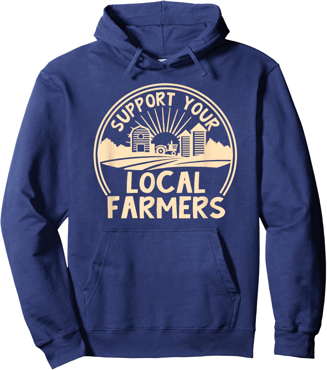 Support Your Local Farmers Design Hoodie - Hoodie | Navy