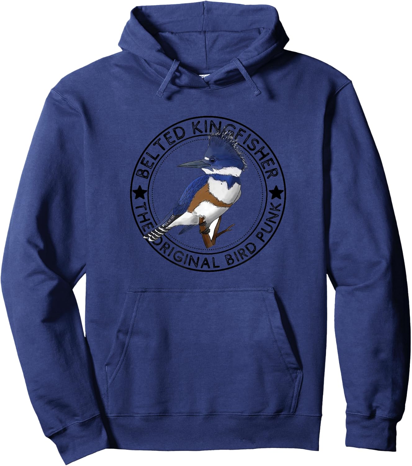 Belted Kingfisher The Original Bird Punk Hoodie - Hoodie | Navy