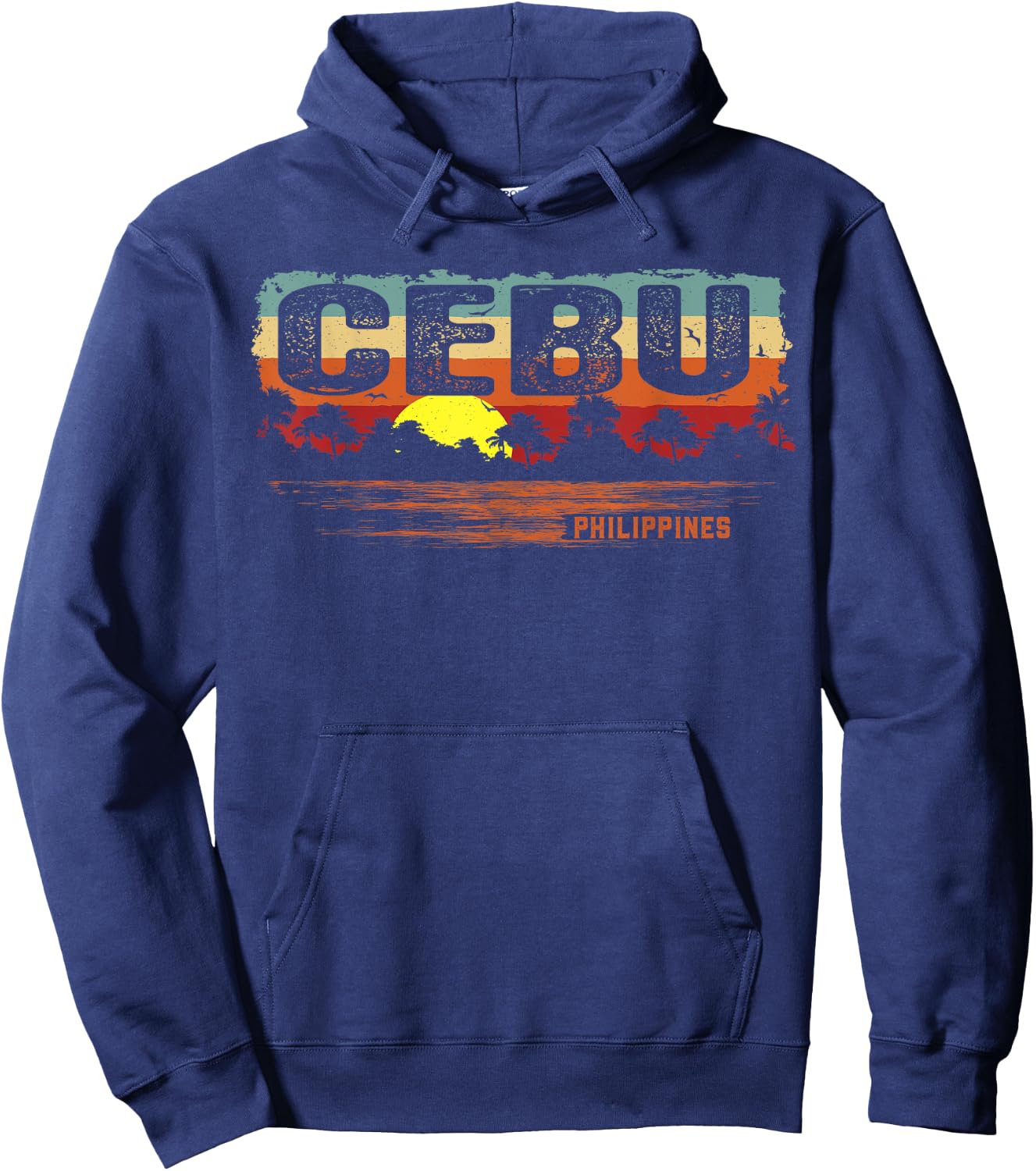 Vintage Sunset Philippines - Cebu Hoodie - Hoodie | Navy