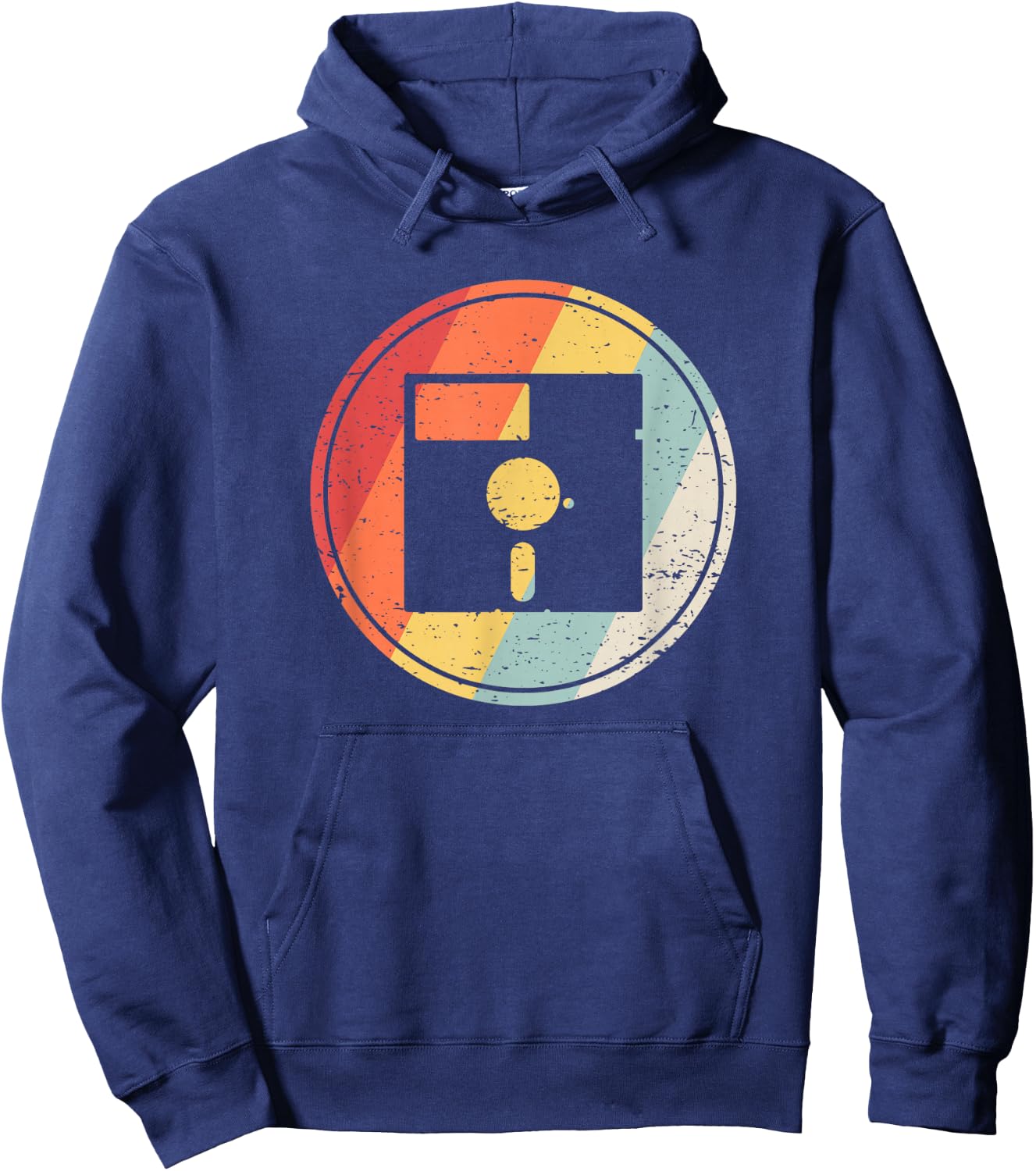 Vintage Retro Floppy Disk Hoodie - Hoodie | Navy