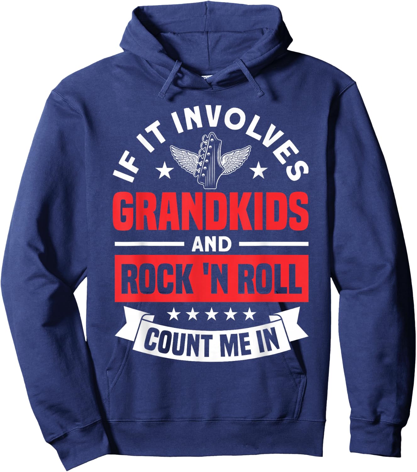 Grandkids And Rock 'n Roll Rock N Roll Guitar Hoodie - Hoodie | Navy
