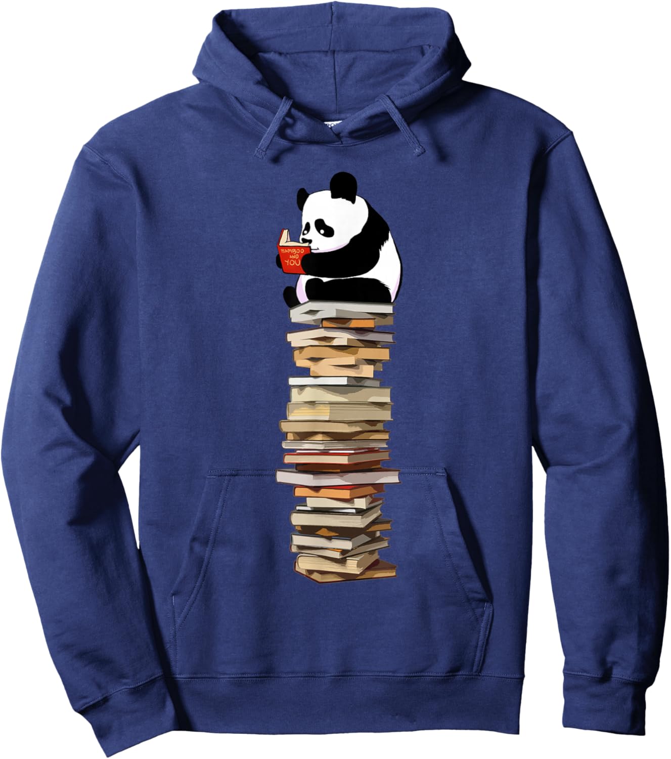 Kawaii Reading books and tea Panda Hoodie - Hoodie | Navy