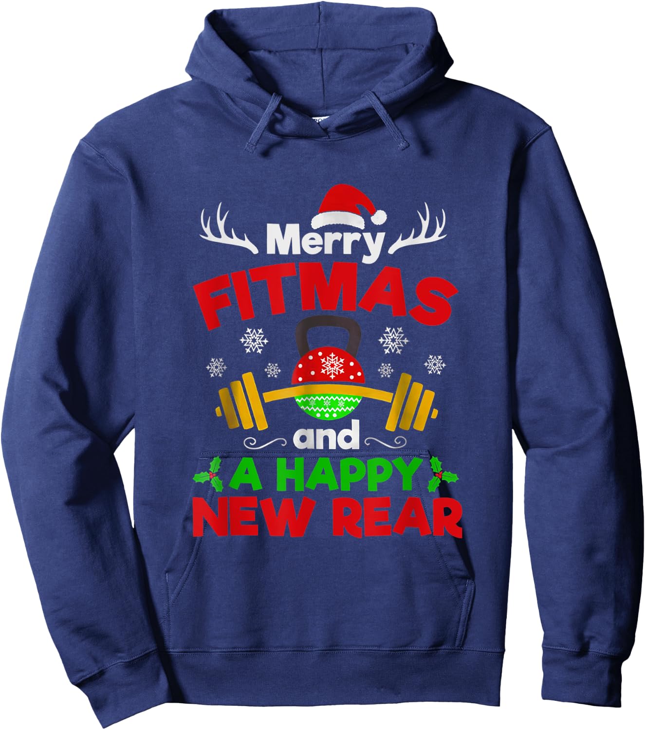 Merry Fitmas and a Happy New Year Hoodie - Hoodie | Navy