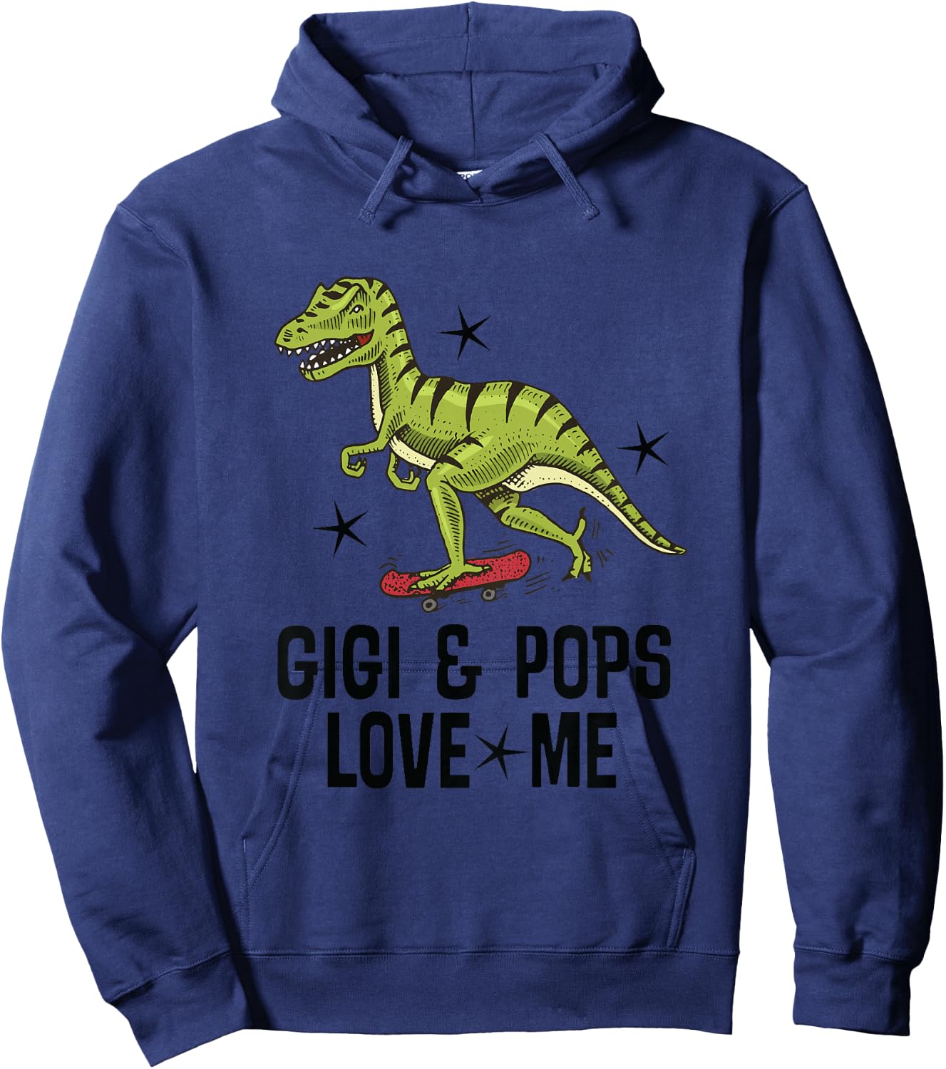 Kids Gigi and Pops Love Me Grandson Dinosaur Hoodie - Hoodie | Navy
