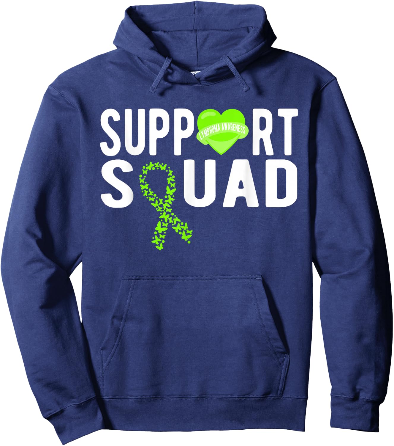Lymphoma Awareness Support Squad Hoodie - Hoodie | Navy