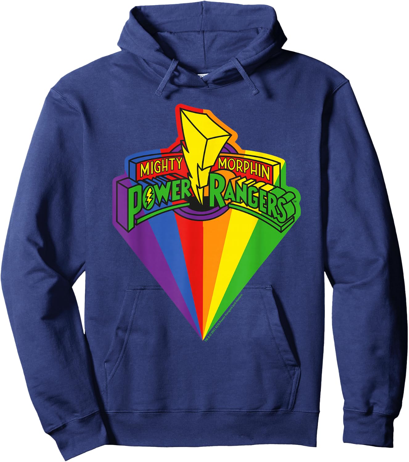 Power Rangers Rainbow Prism And Classic Logo Hoodie - Hoodie | Navy